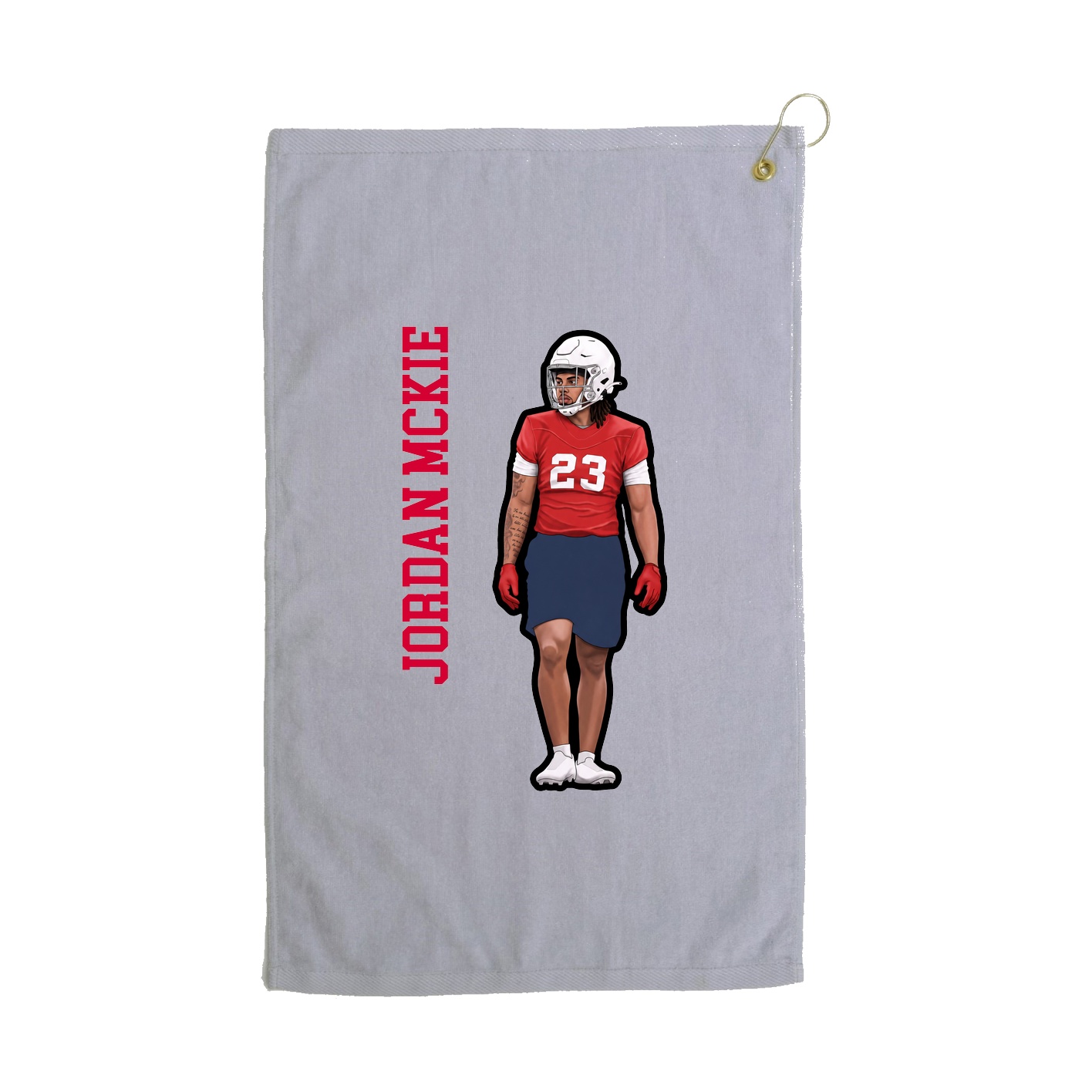 Golf Towel — Name Vertical in Grey
