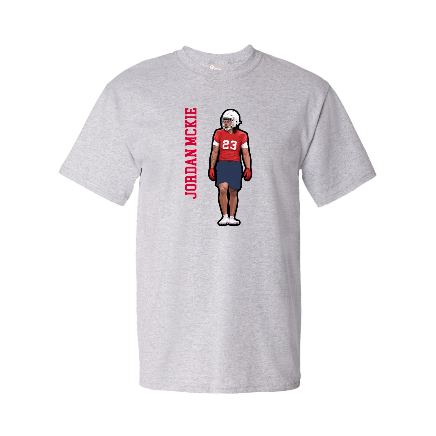 Youth Tee — Name Vertical in Grey