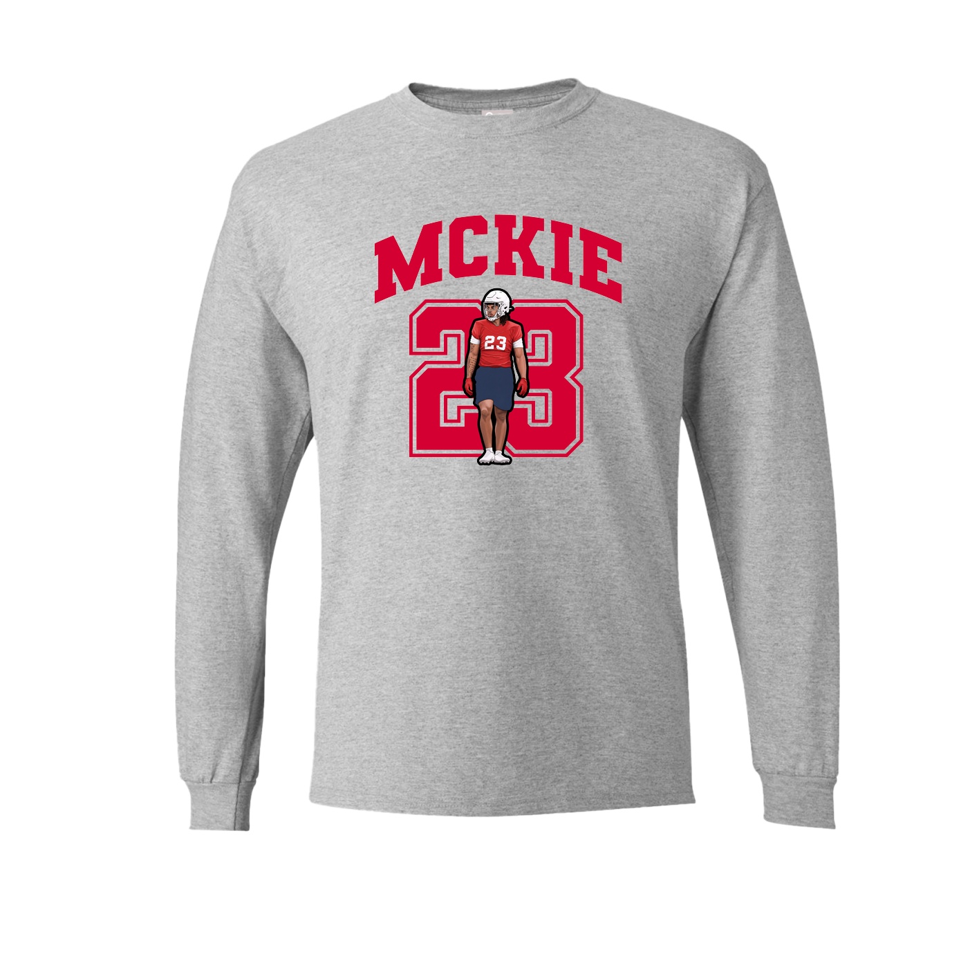 Long Sleeve Tee — Number in Grey