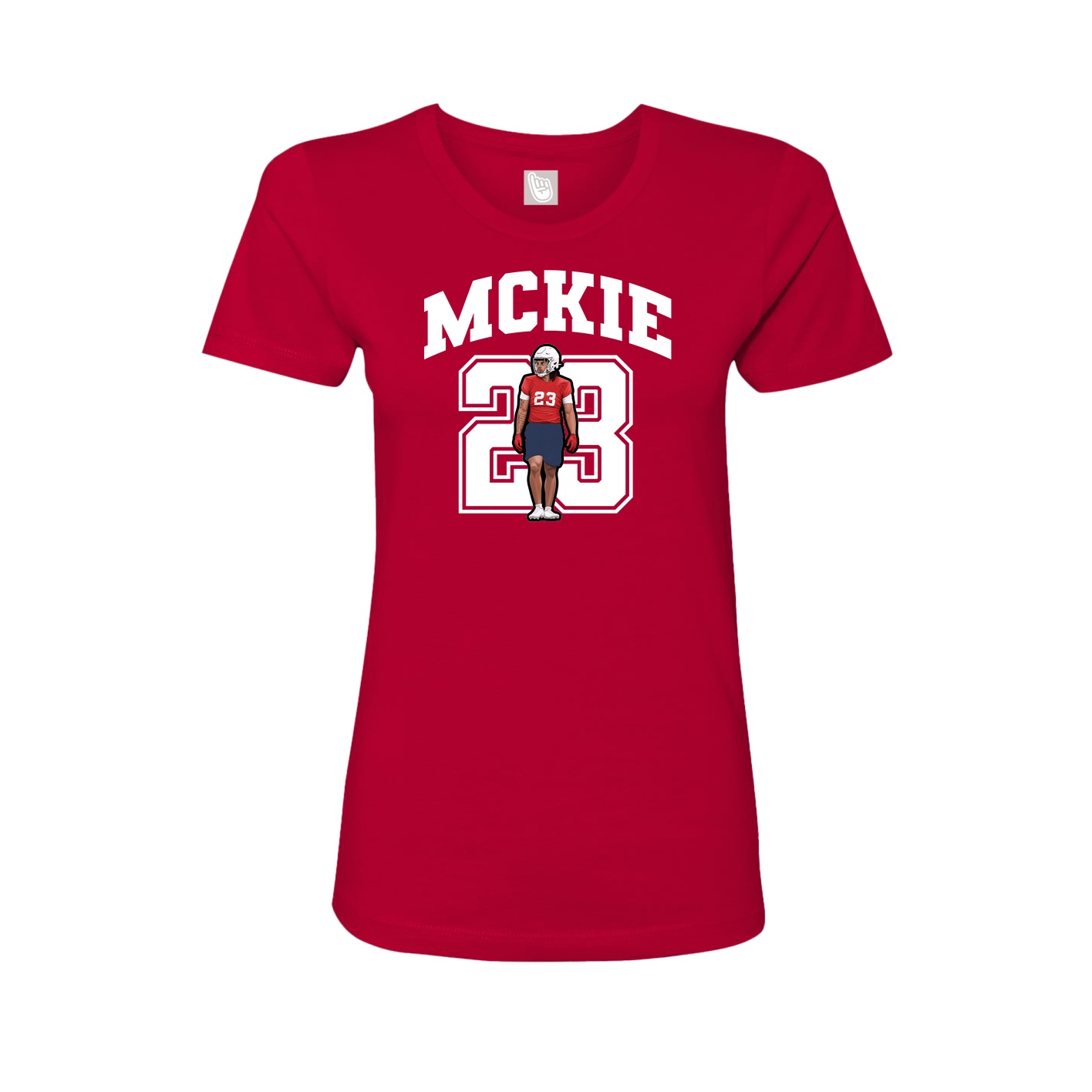 Fitted Women's Tee — Number in Red