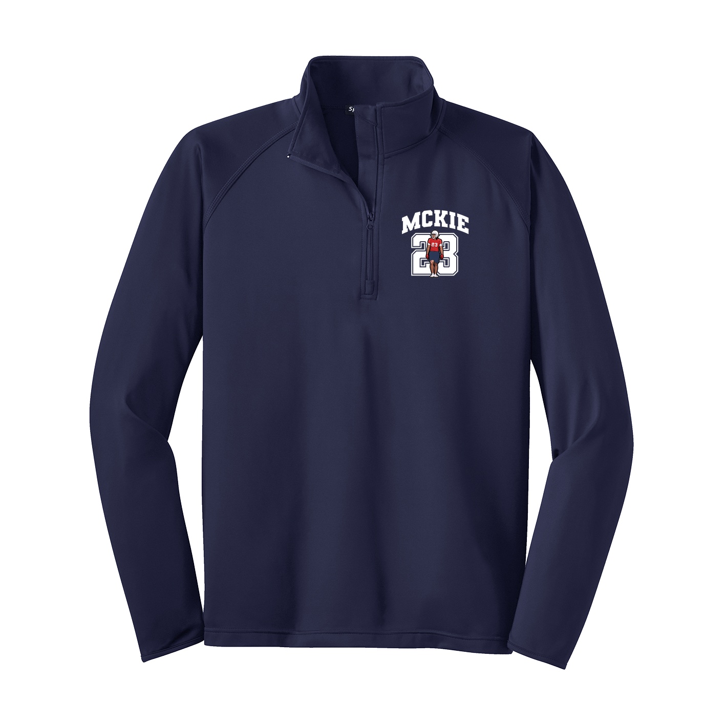 Q-Zip Pullover — Number in Navy