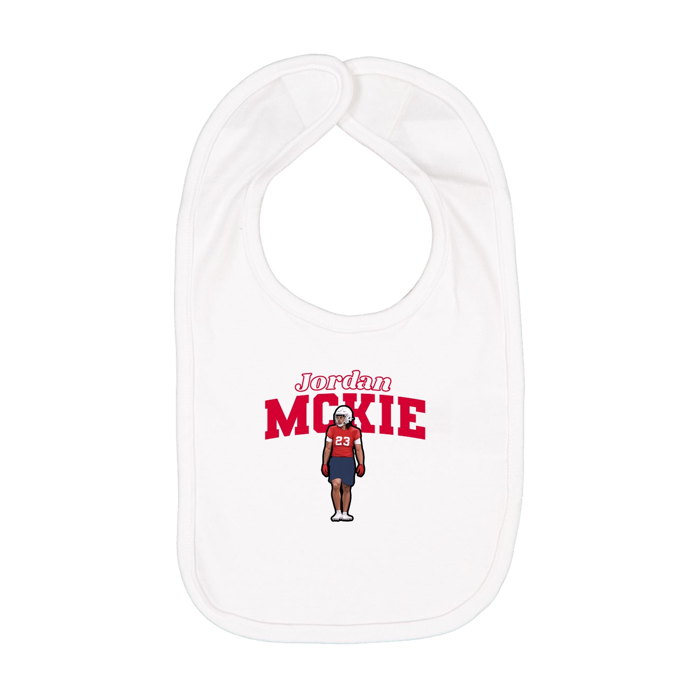 Infant Bib — Name Arch in White