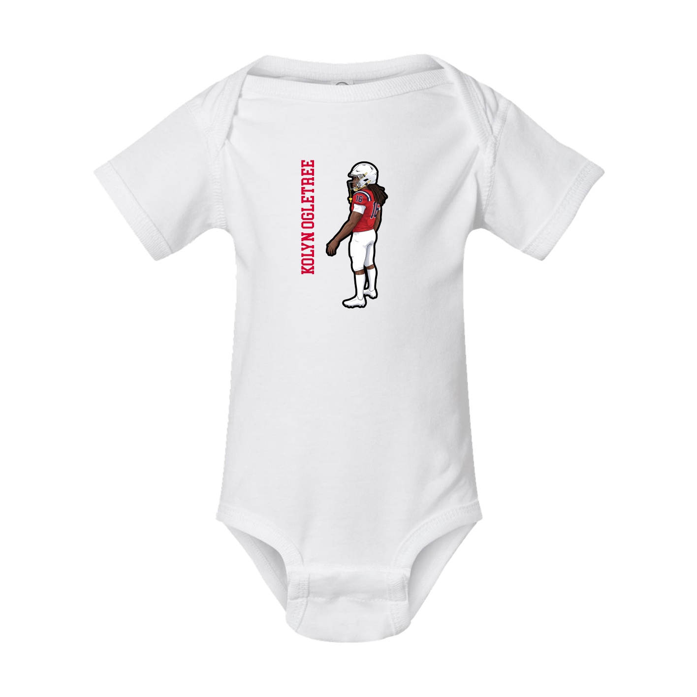 Baby Onesie — Name Vertical in White