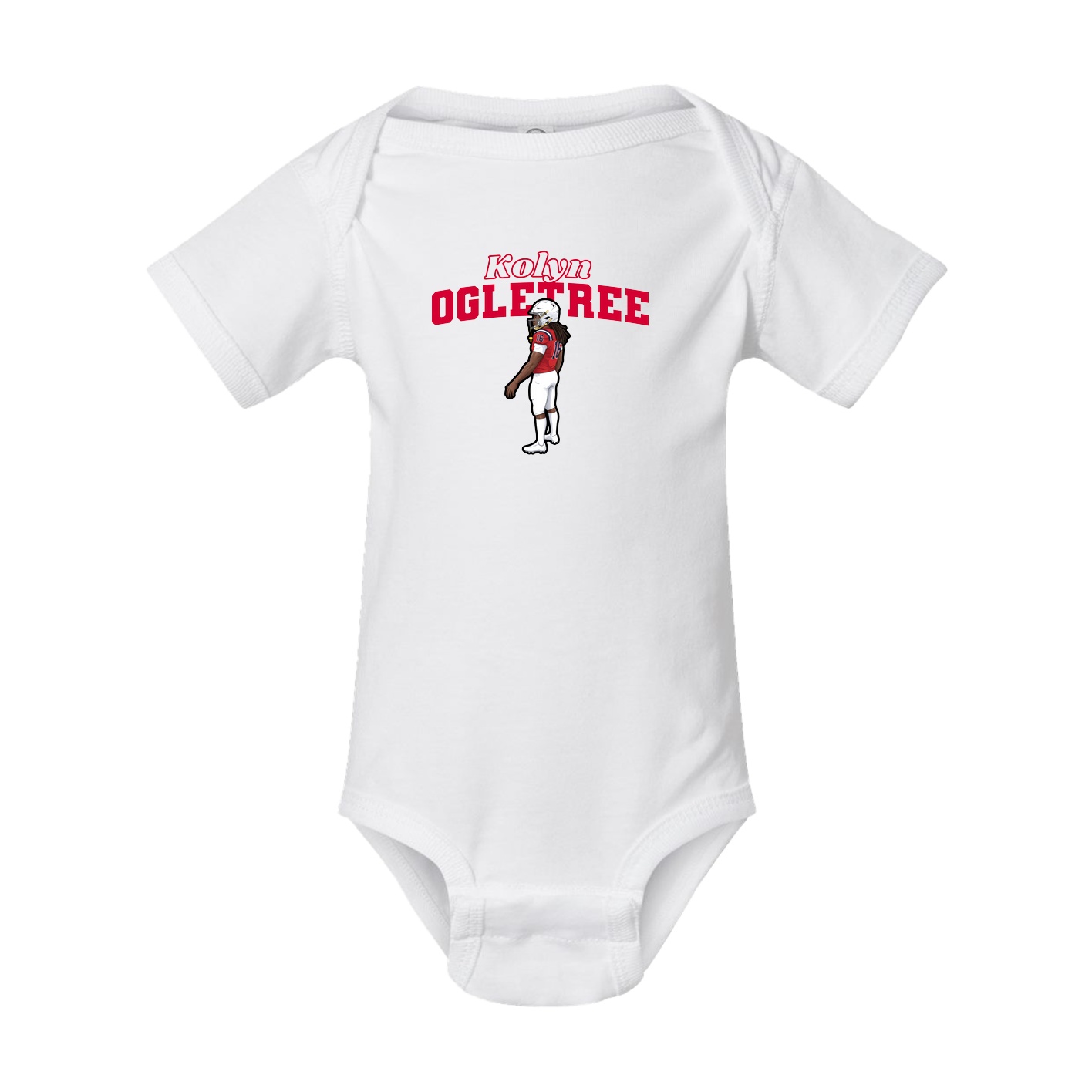 Baby Onesie — Name Arch in White
