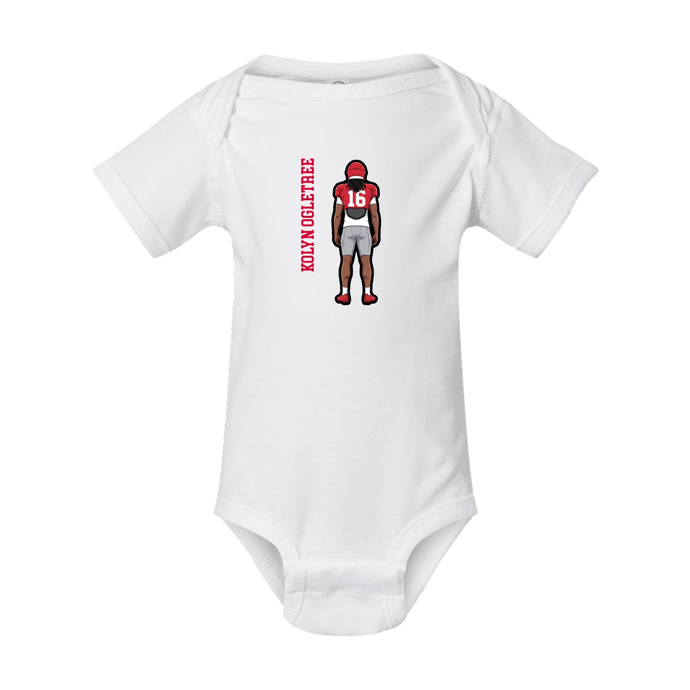 Baby Onesie — Name Vertical in White