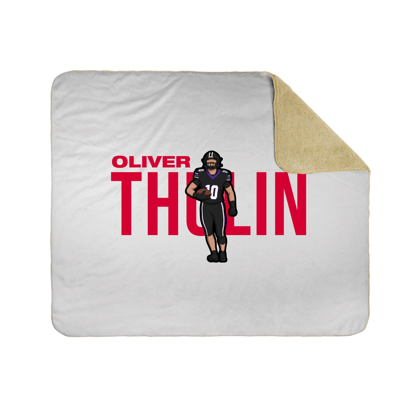 Throw Blanket — Player Name in White