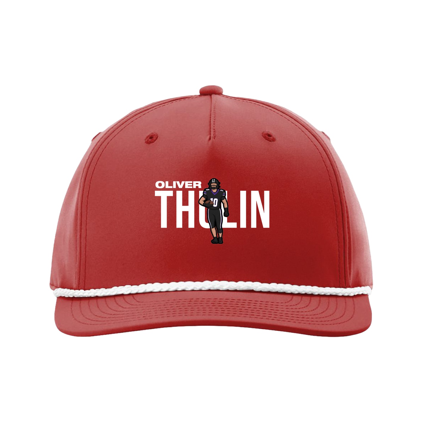 Five-Panel Classic Rope Cap — Player Name in Red