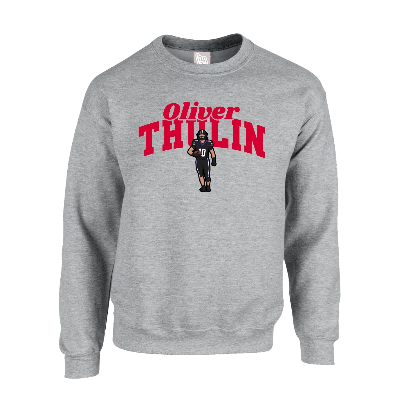 Fleece Crew — Signature Arch in Grey