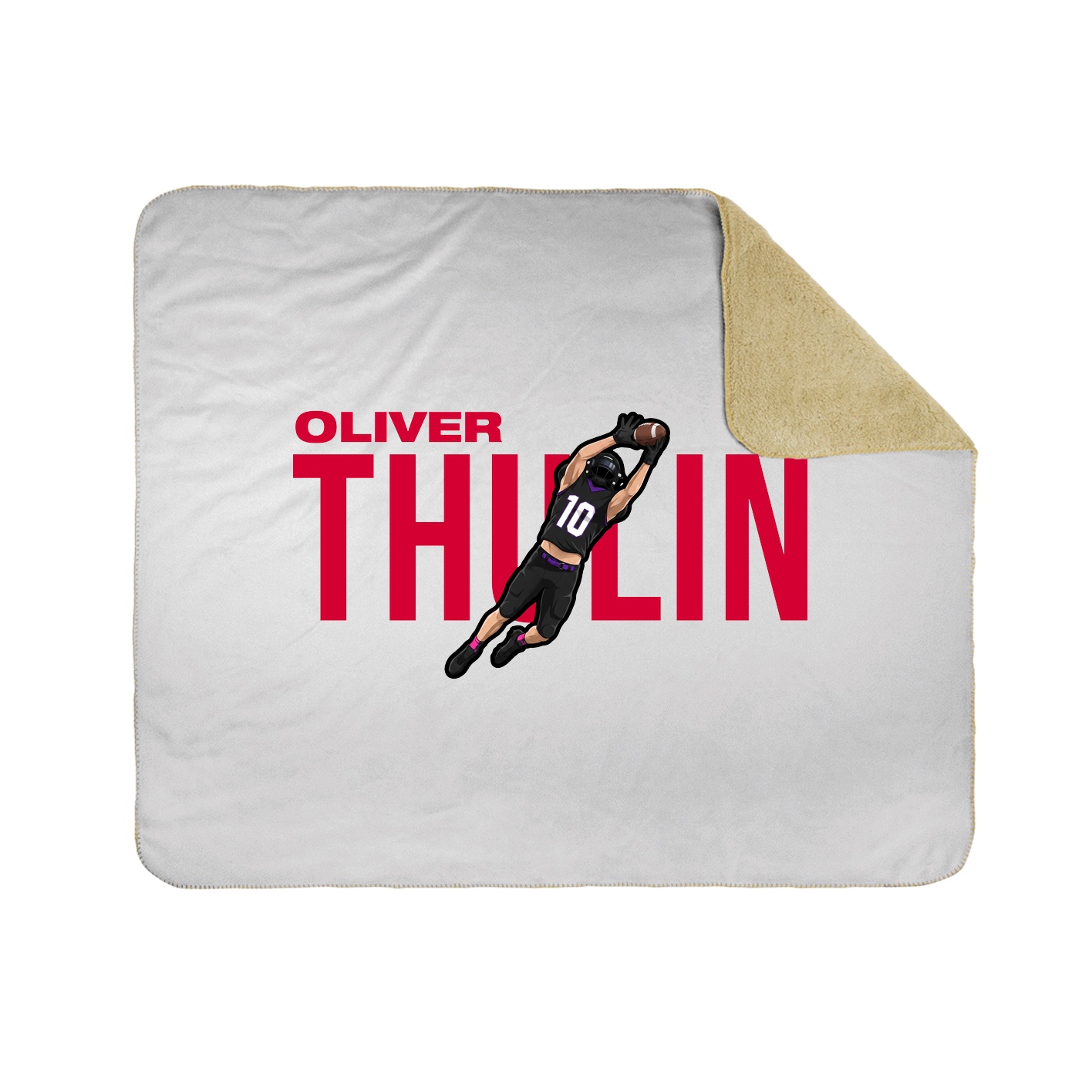Throw Blanket — Player Name in White