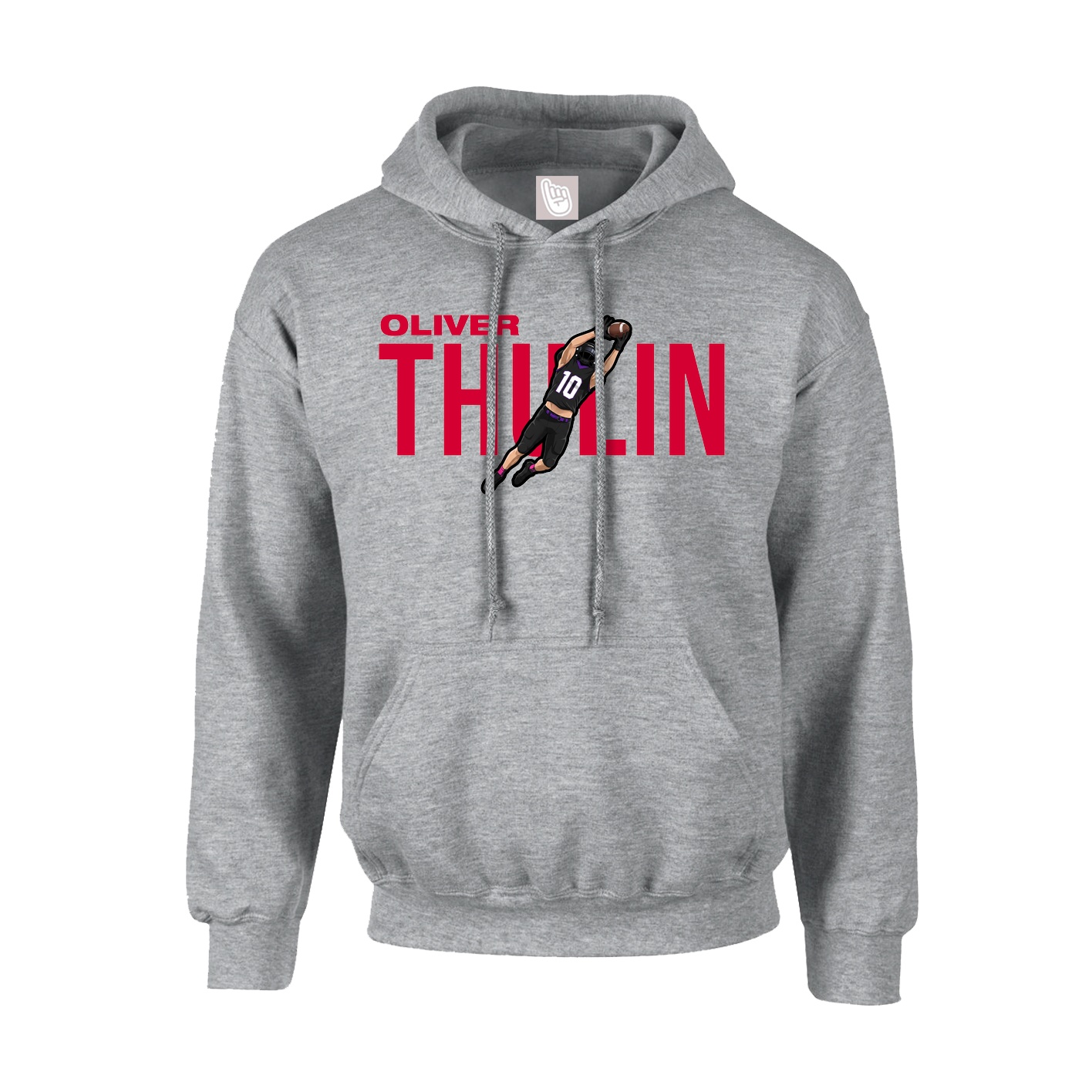 Youth Hoodie — Player Name in Grey