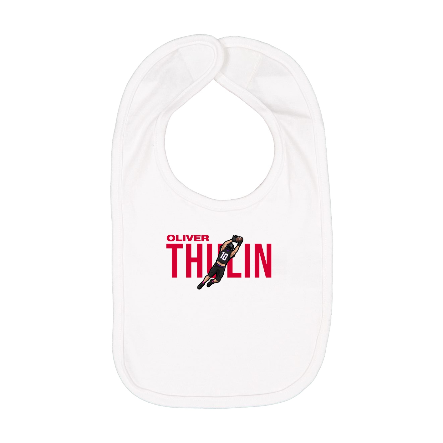 Infant Bib — Player Name in White