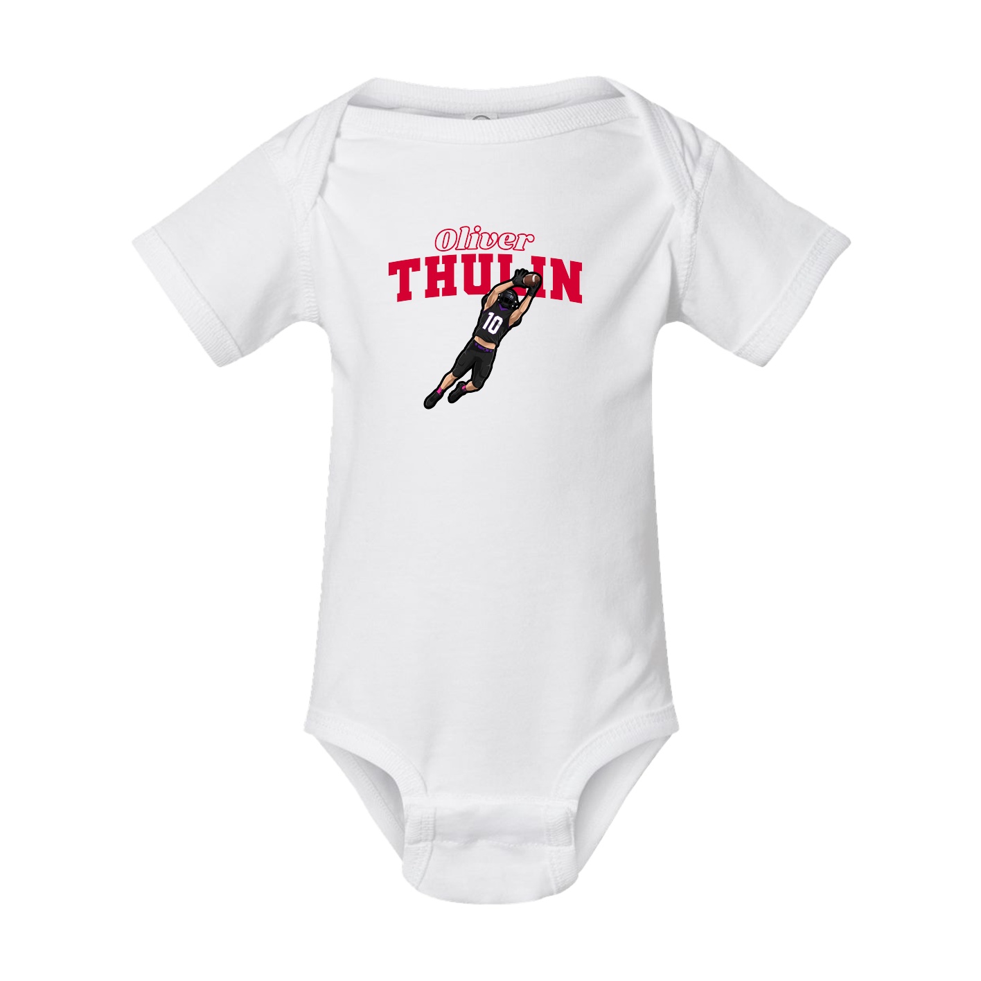 Baby Onesie — Name Arch in White