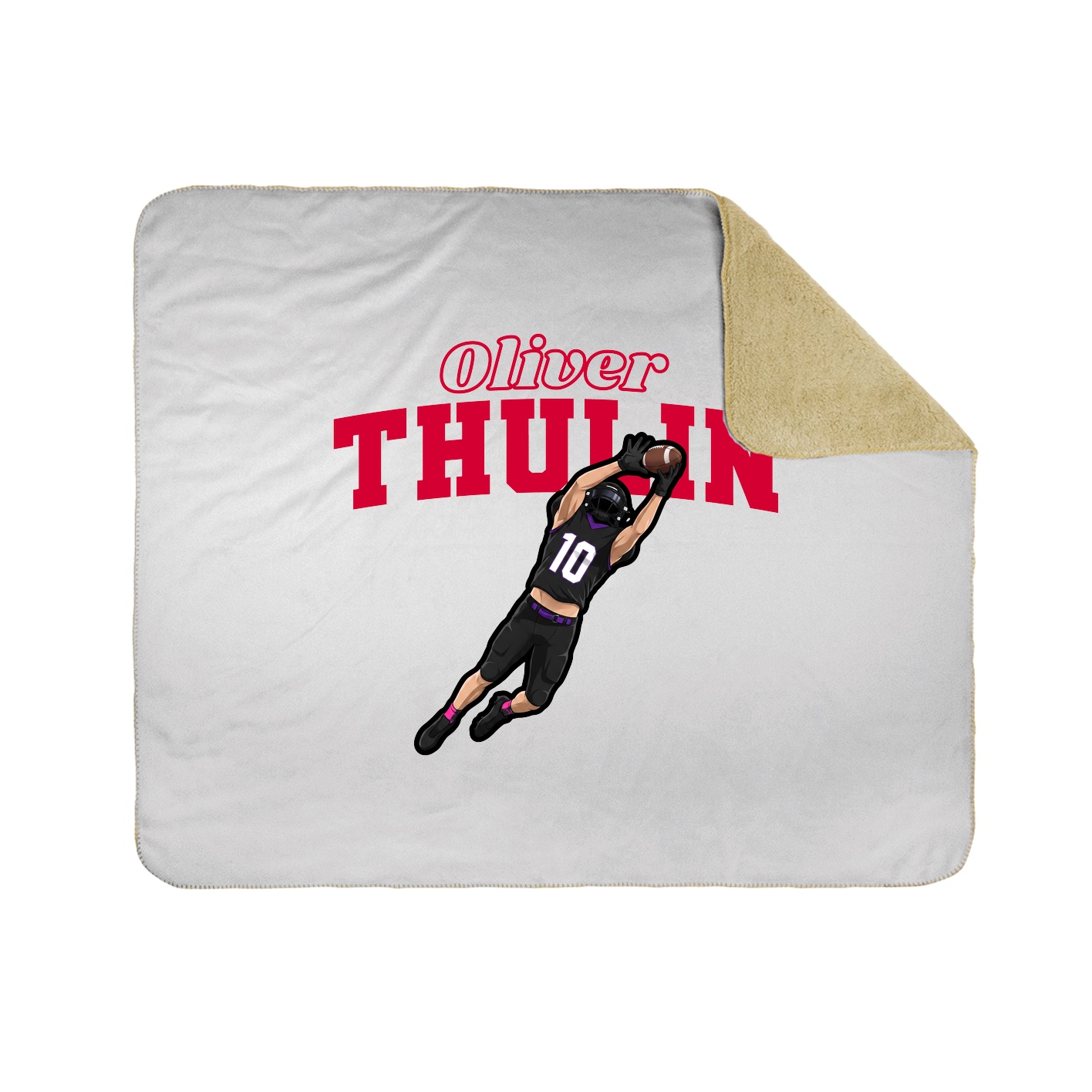 Throw Blanket — Name Arch in White