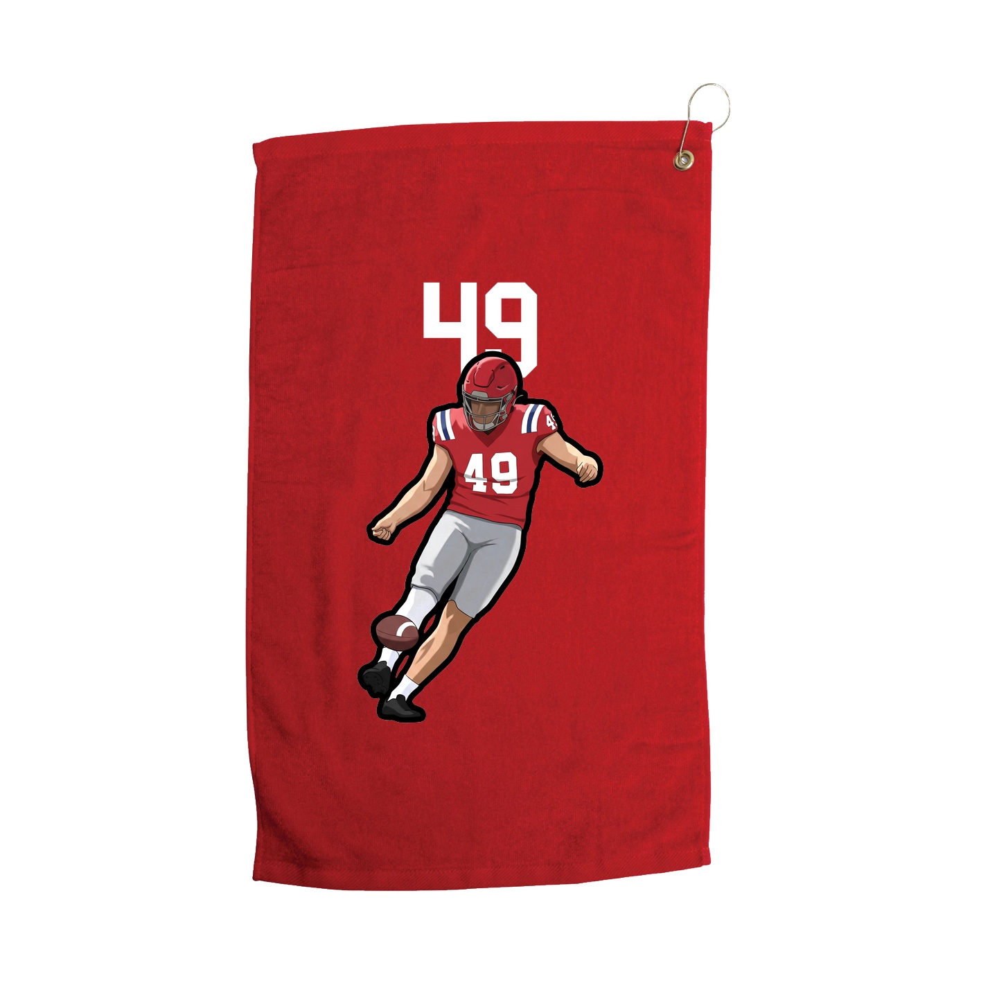 Golf Towel — Number Top in Red