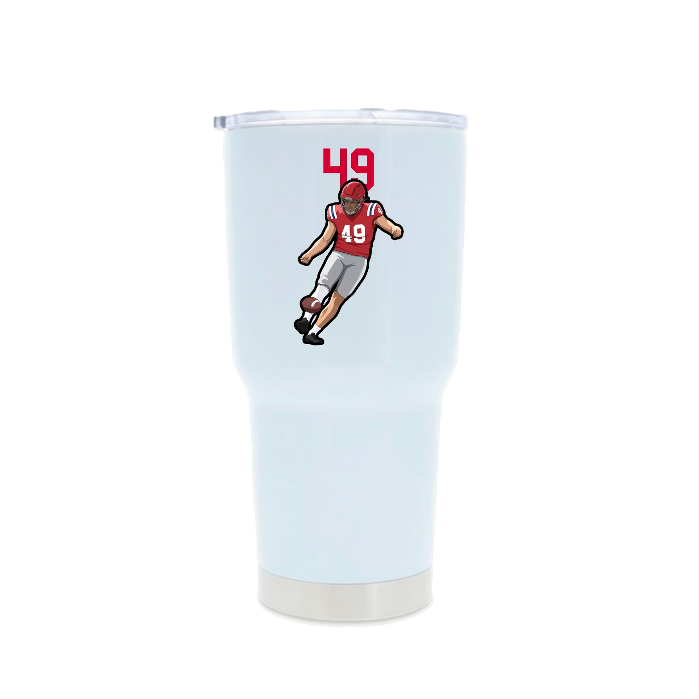 30oz Stainless Steel Tumbler — Number Top in White