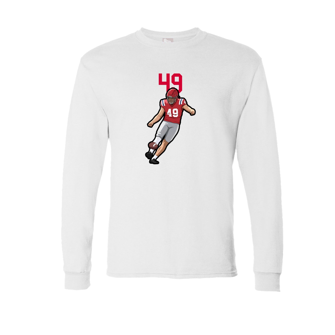 Long Sleeve Tee — Number Top in White