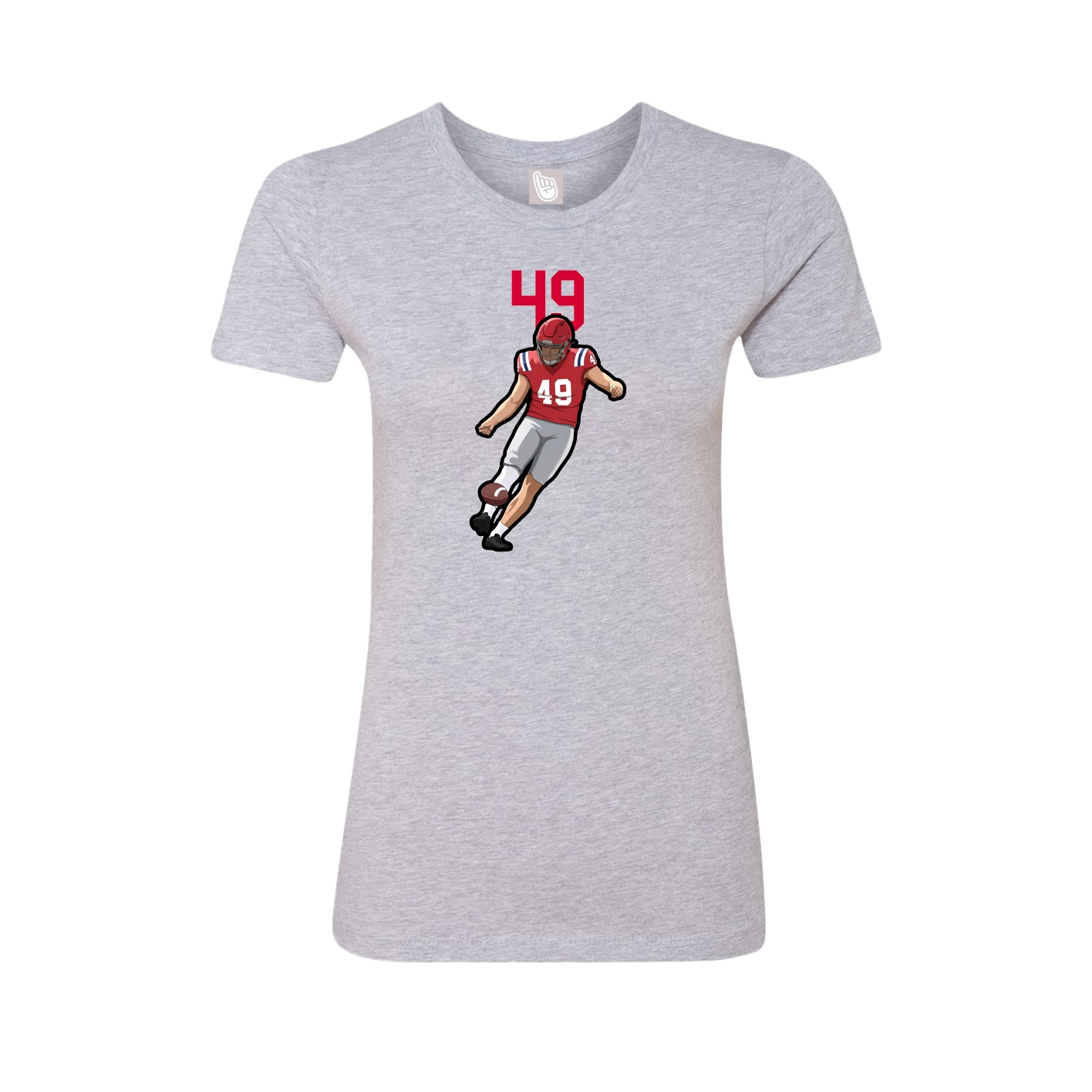 Fitted Women's Tee — Number Top in Grey
