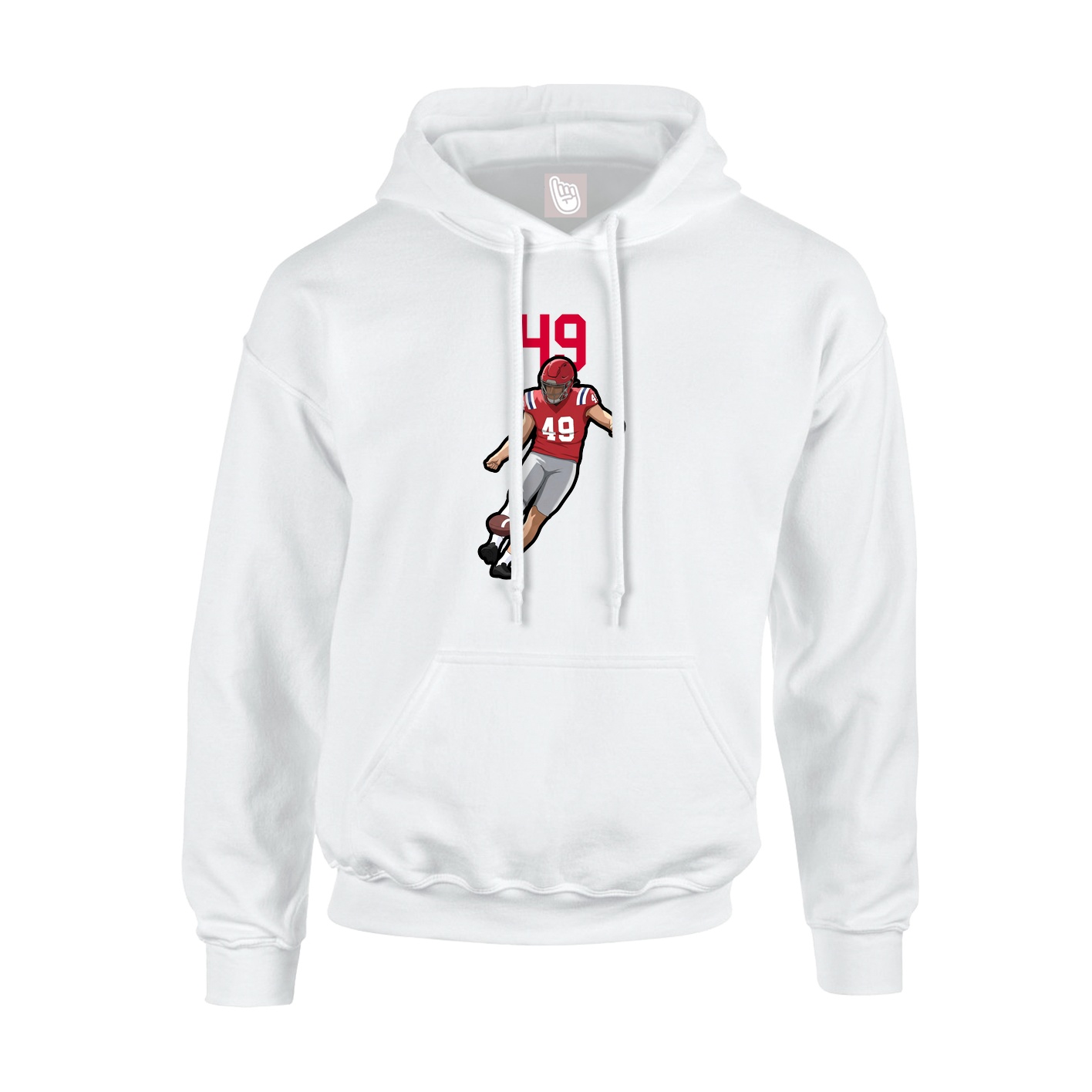 Youth Hoodie — Number Top in White