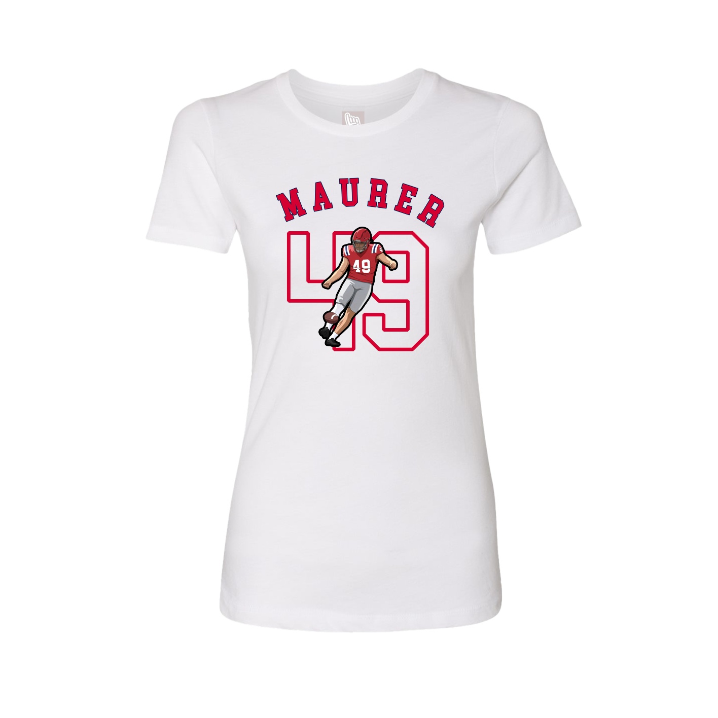 Fitted Women's Tee — Shirsey Arch in White