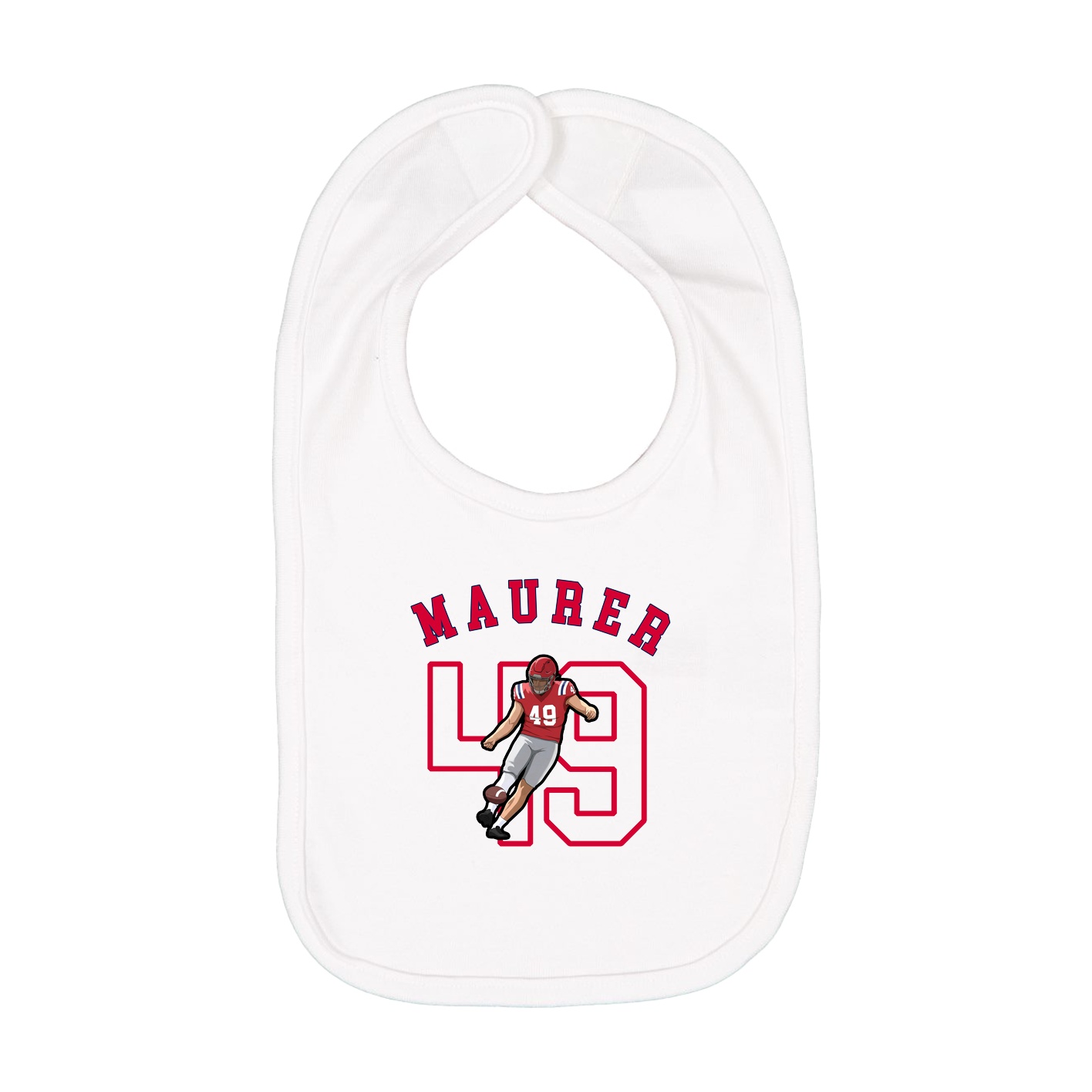 Infant Bib — Shirsey Arch in White