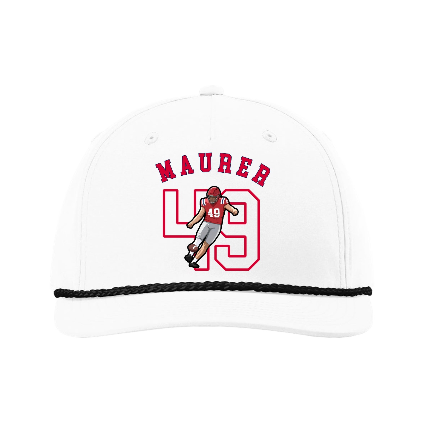 Five-Panel Classic Rope Cap — Shirsey Arch in White