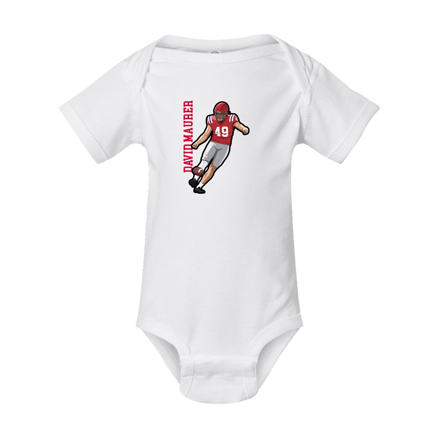 Baby Onesie — Name Vertical in White