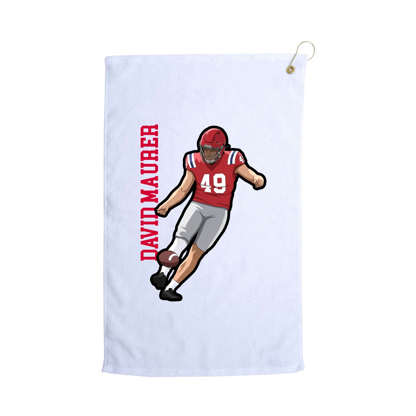Golf Towel — Name Vertical in White