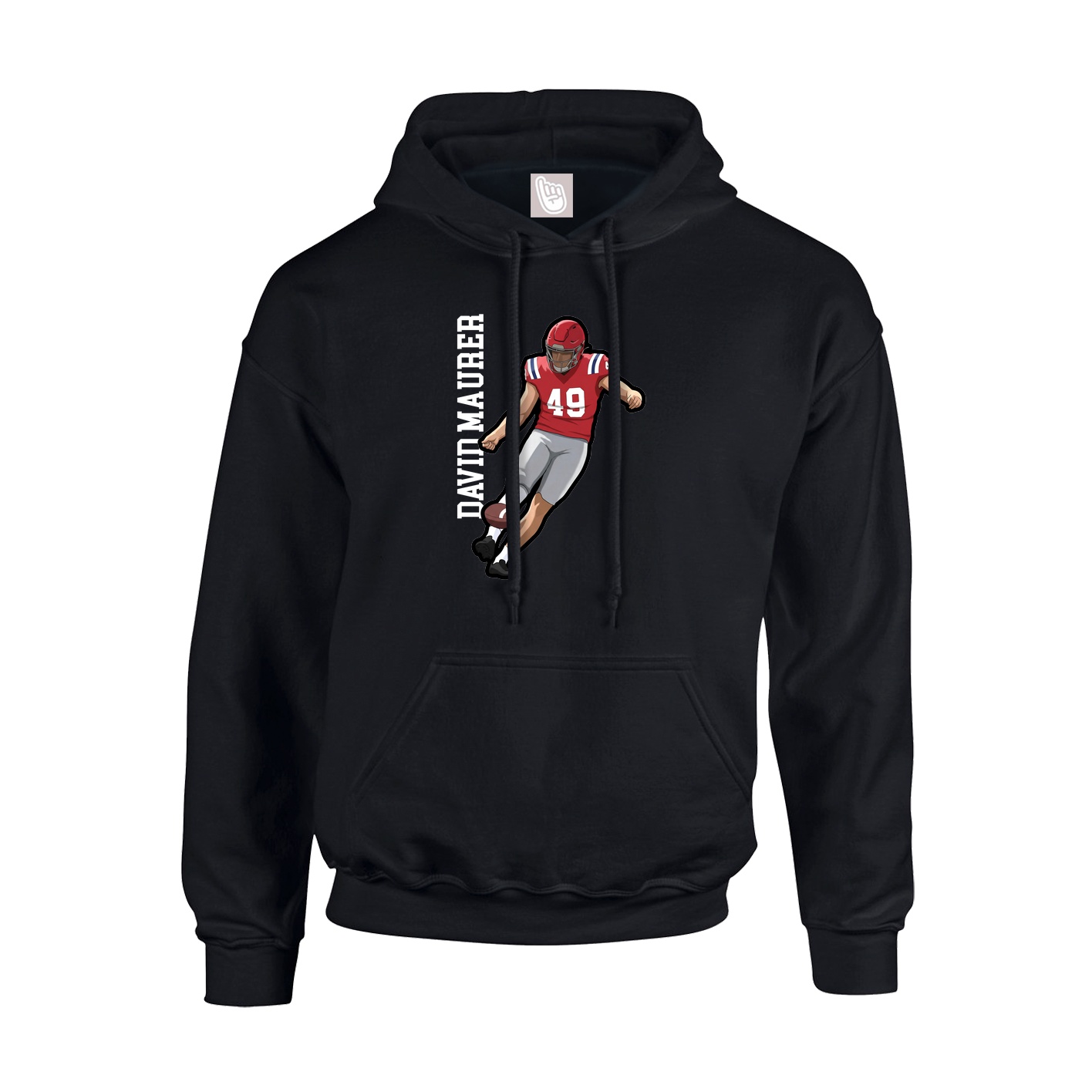 Hoodie — Name Vertical in Black
