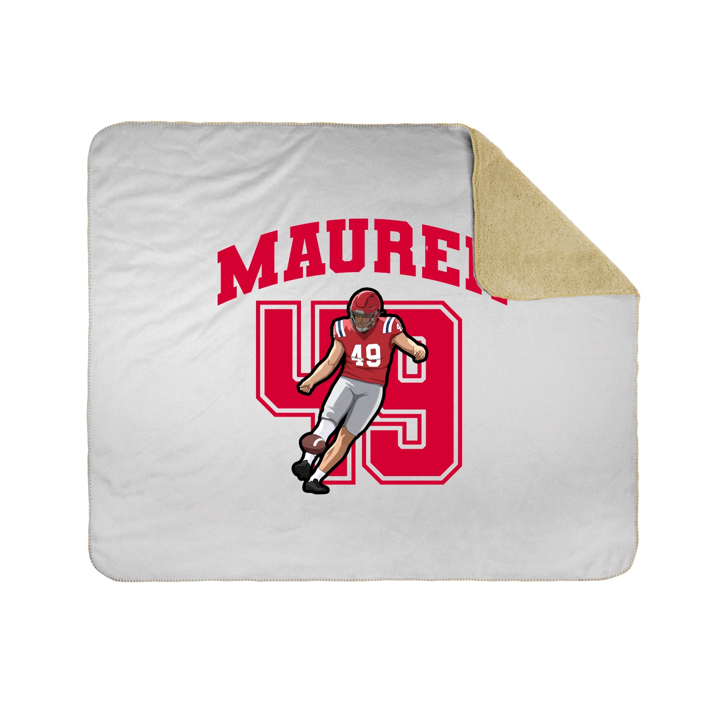 Throw Blanket — Number in White