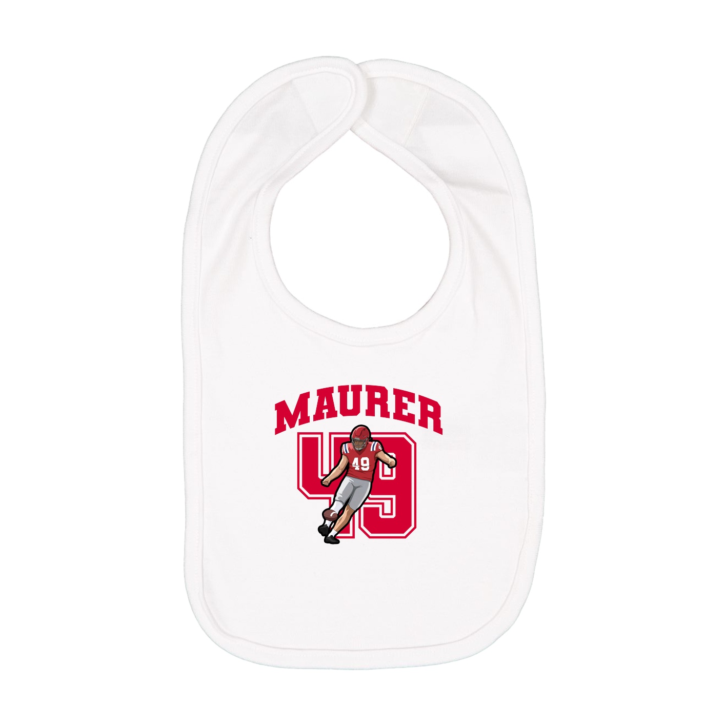 Infant Bib — Number in White