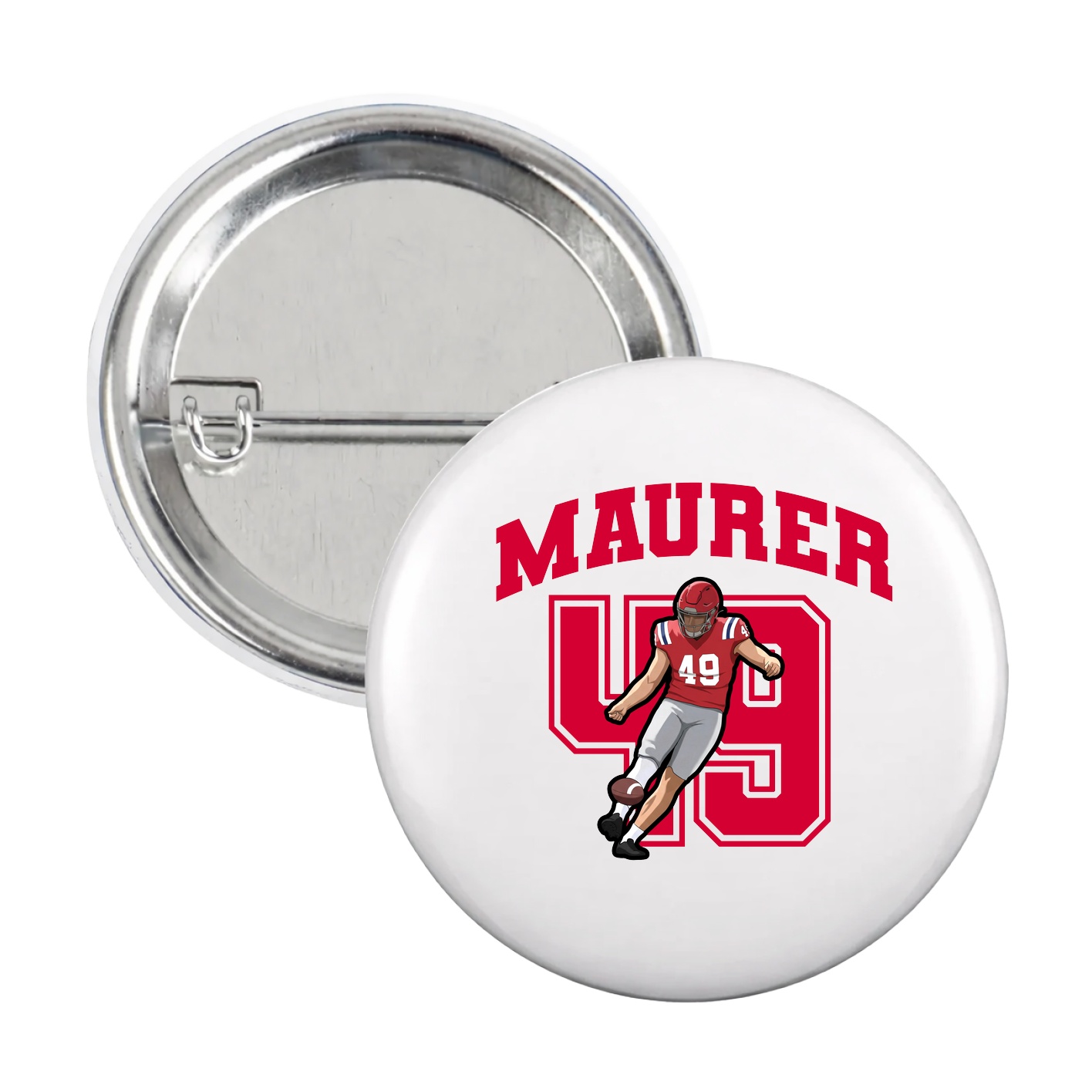 Game Day Button — Number in White