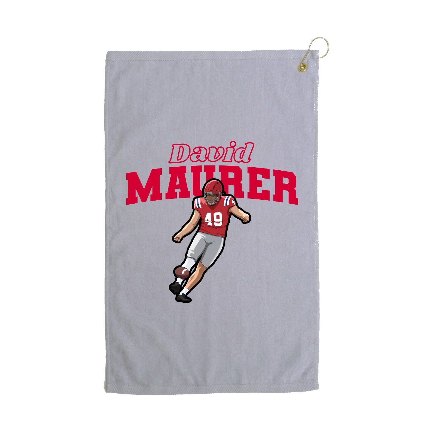 Golf Towel — Name Arch in Grey