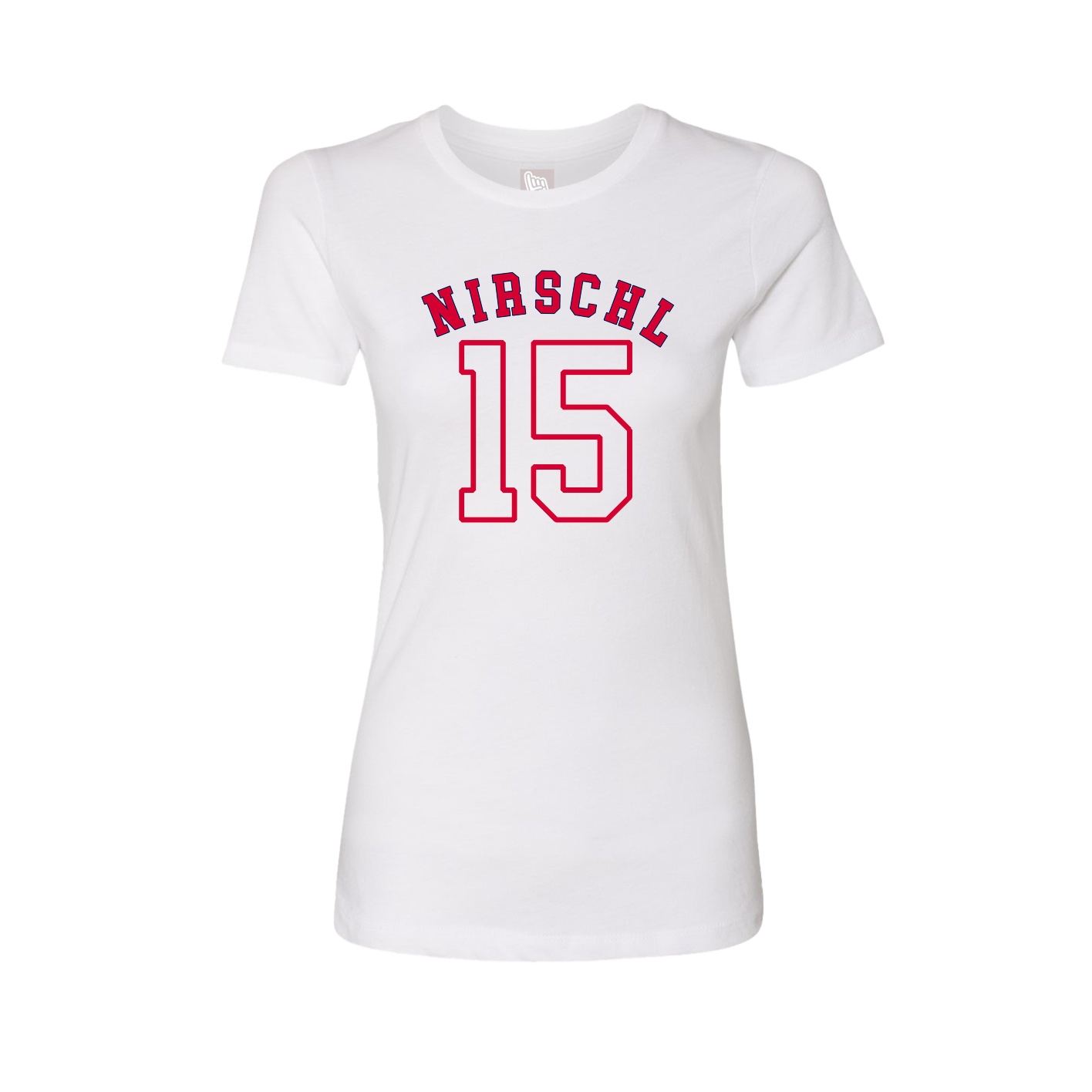 Fitted Women's Tee — Shirsey Arch in White