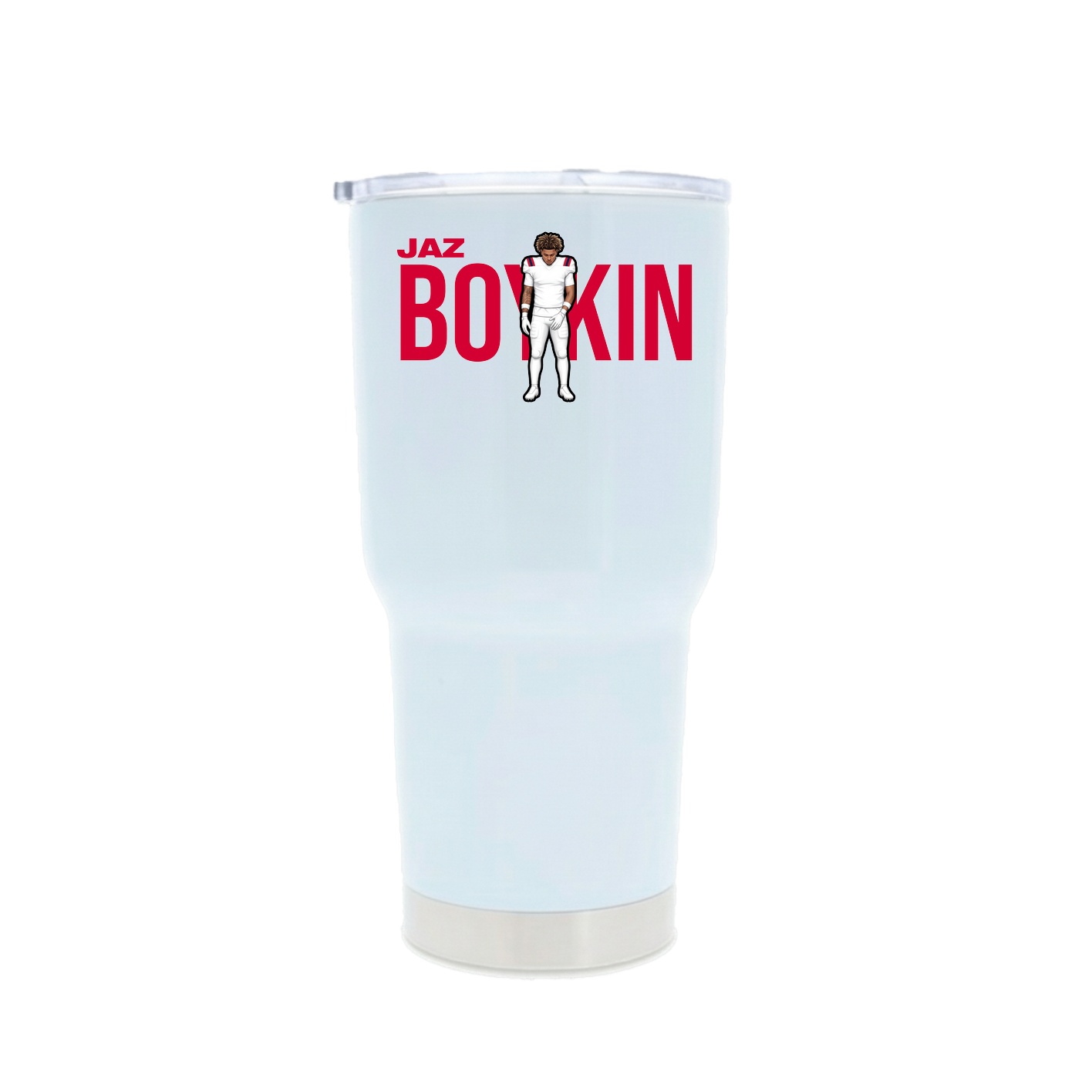 30oz Stainless Steel Tumbler — Player Name in White