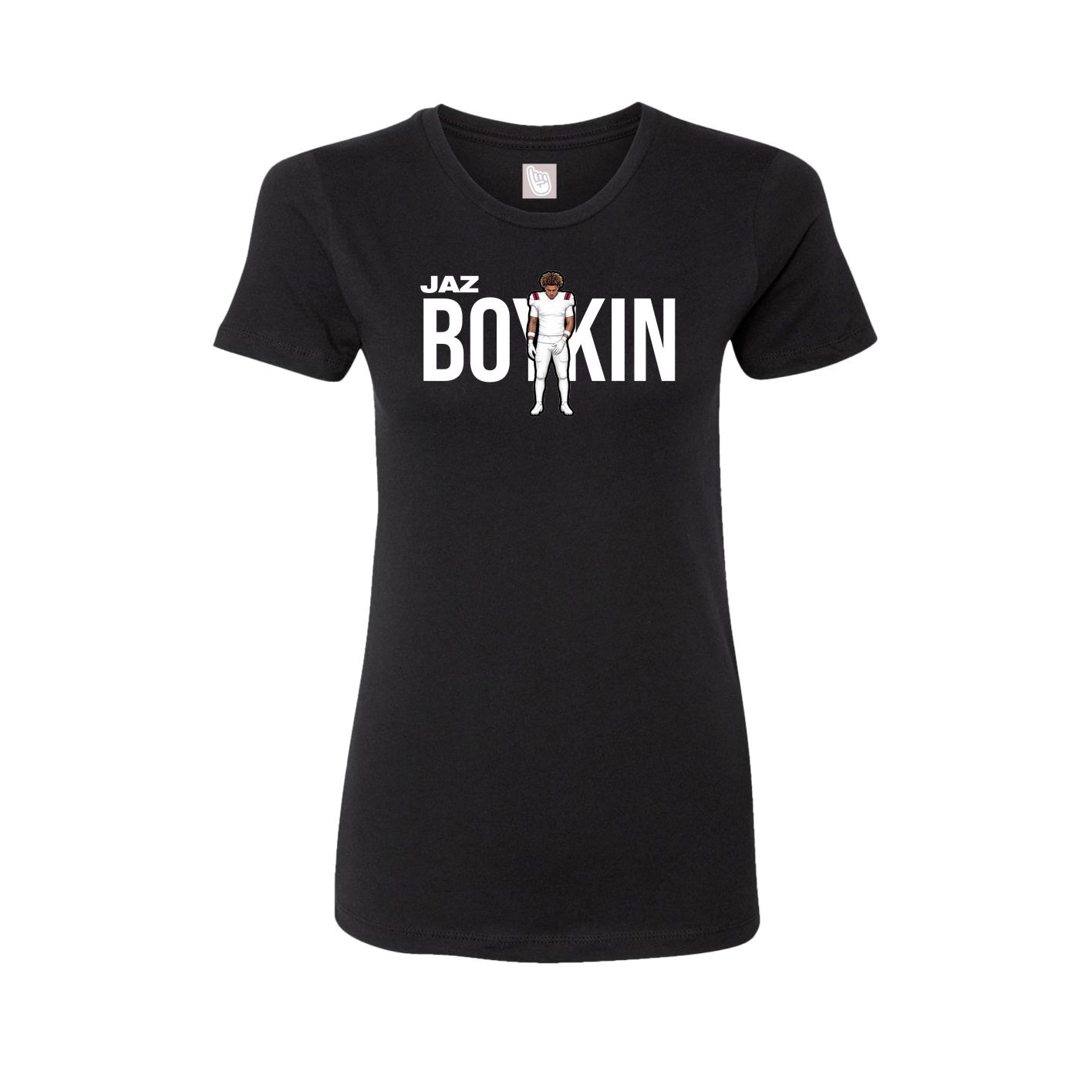 Fitted Women's Tee — Player Name in Black