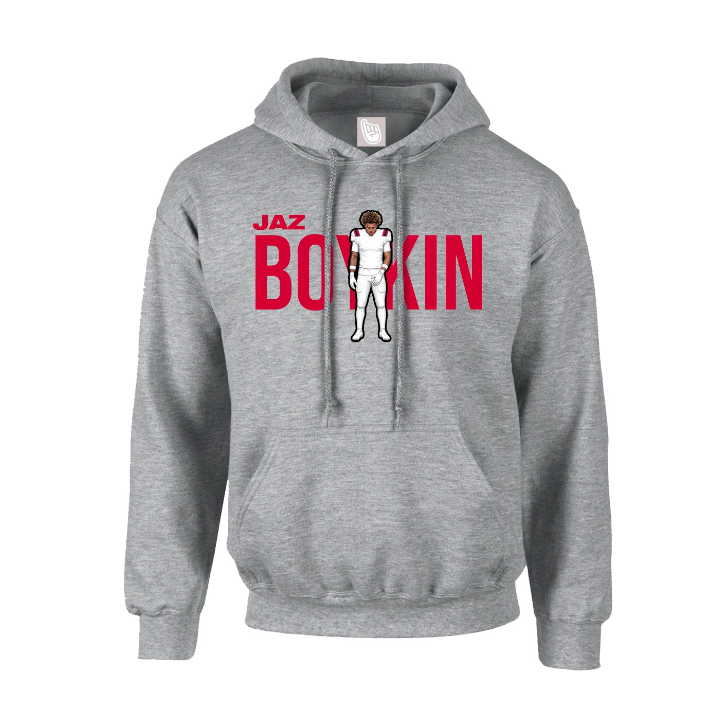 Youth Hoodie — Player Name in Grey