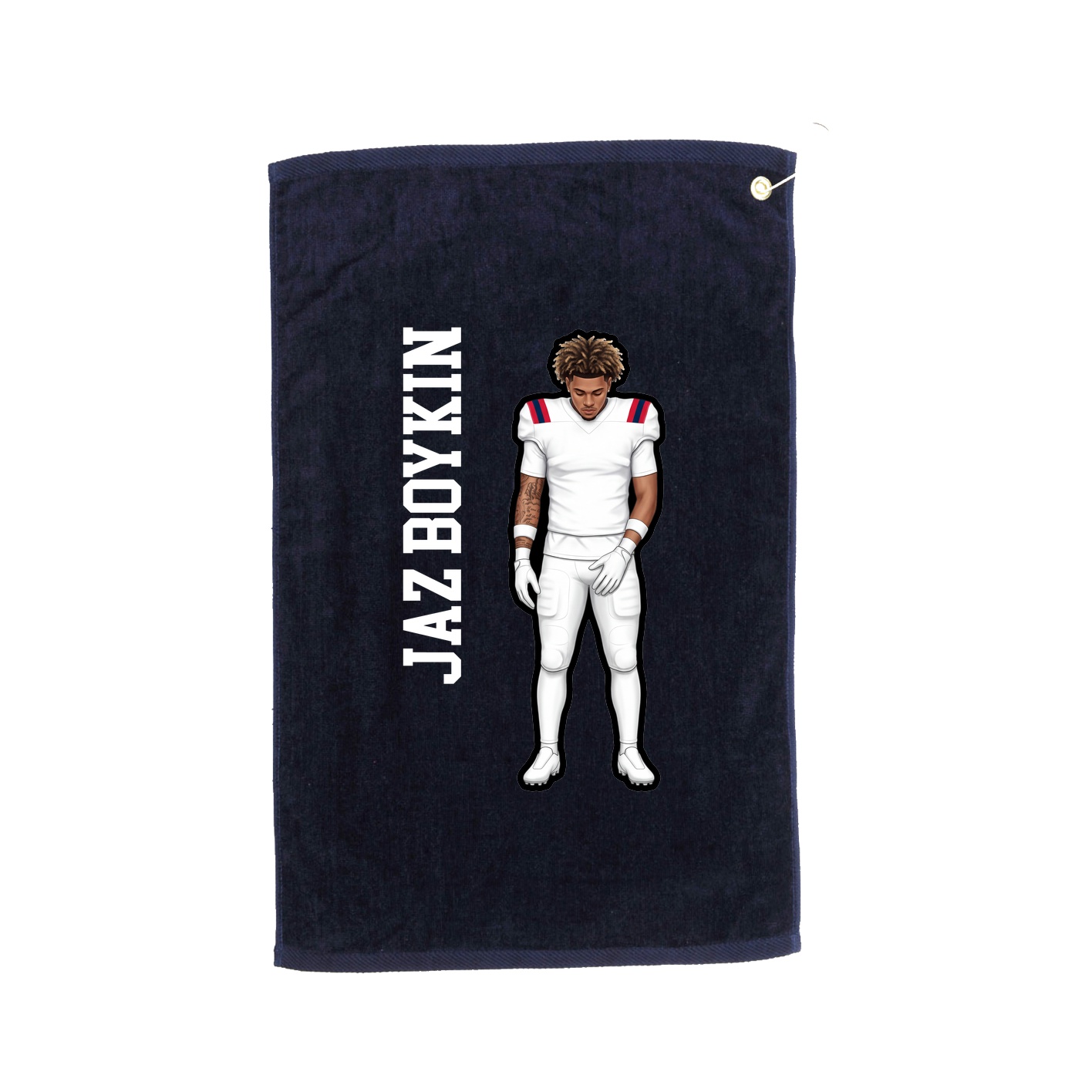 Golf Towel — Name Vertical in Navy