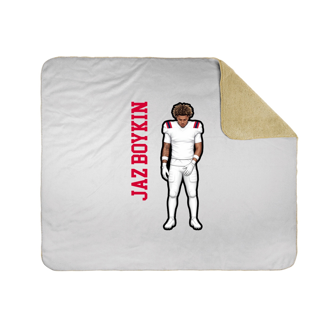 Throw Blanket — Name Vertical in White