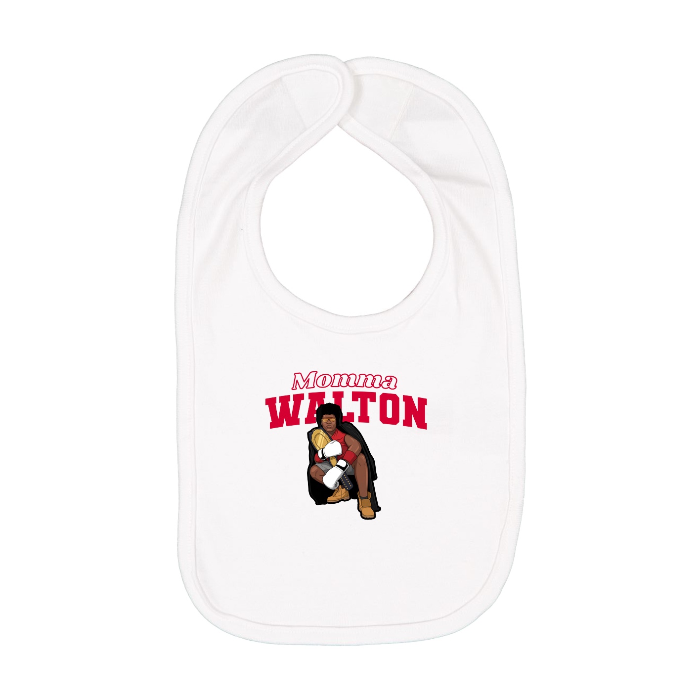 Infant Bib — Mothers Day Block in White