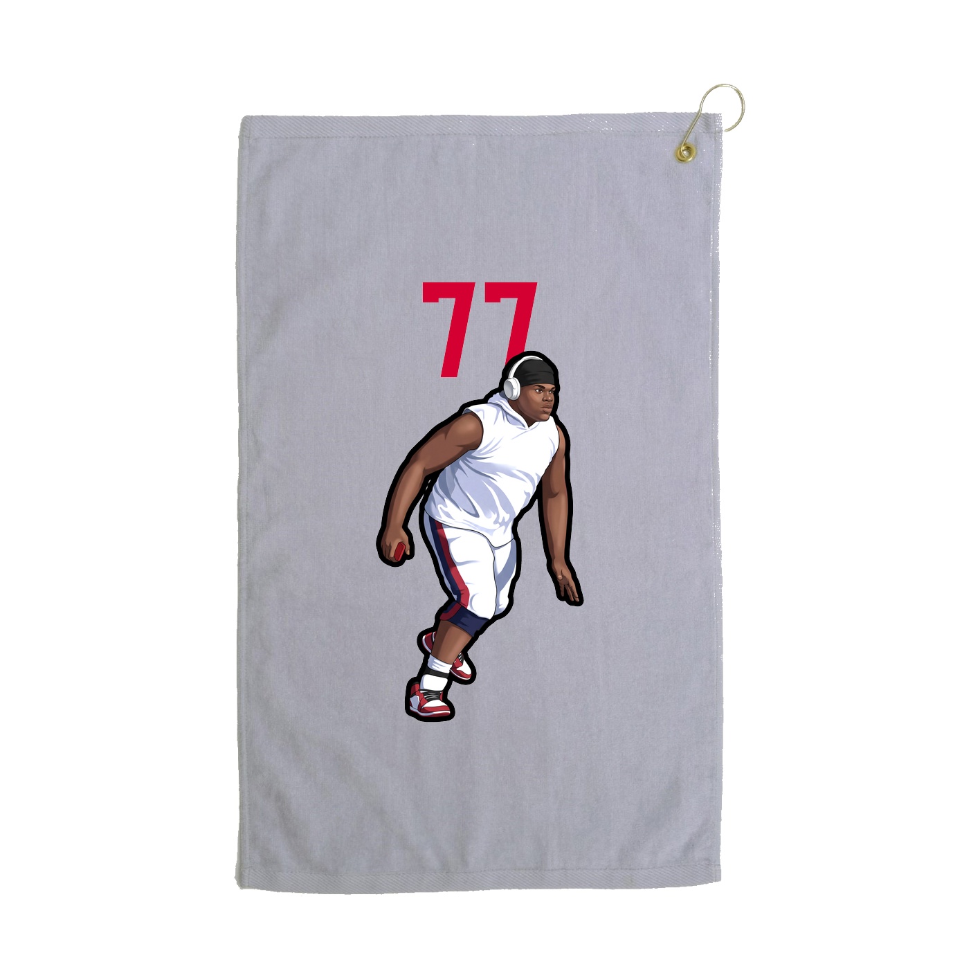 Golf Towel — Number Top in Grey