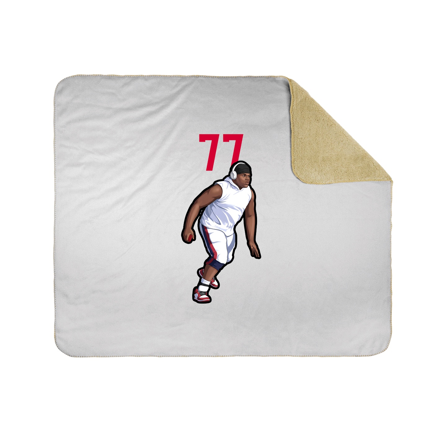 Throw Blanket — Number Top in White