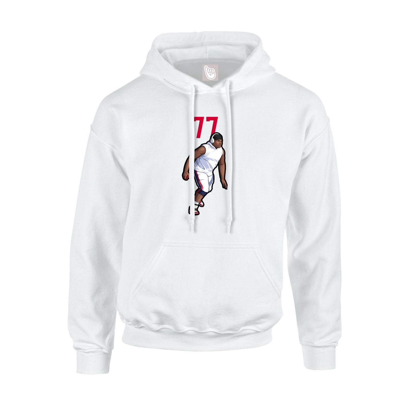 Youth Hoodie — Number Top in White