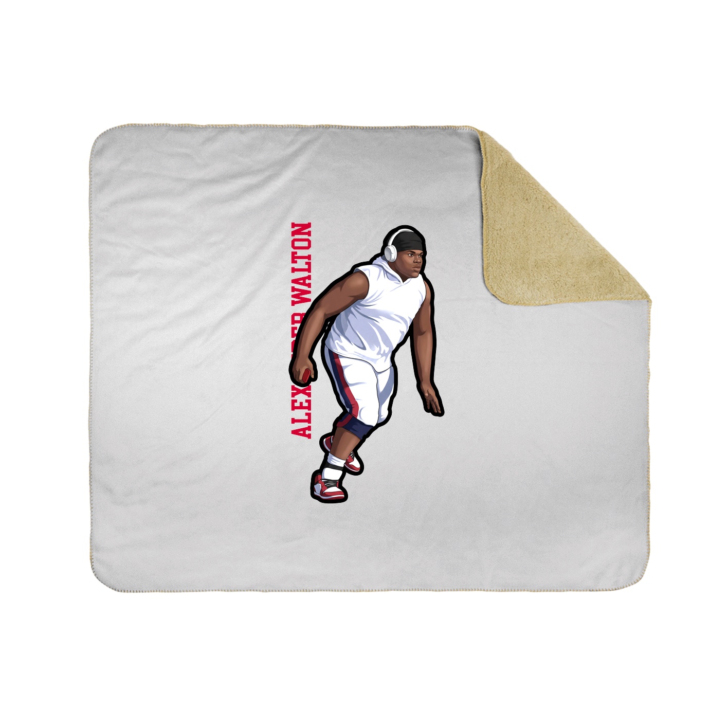 Throw Blanket — Name Vertical in White