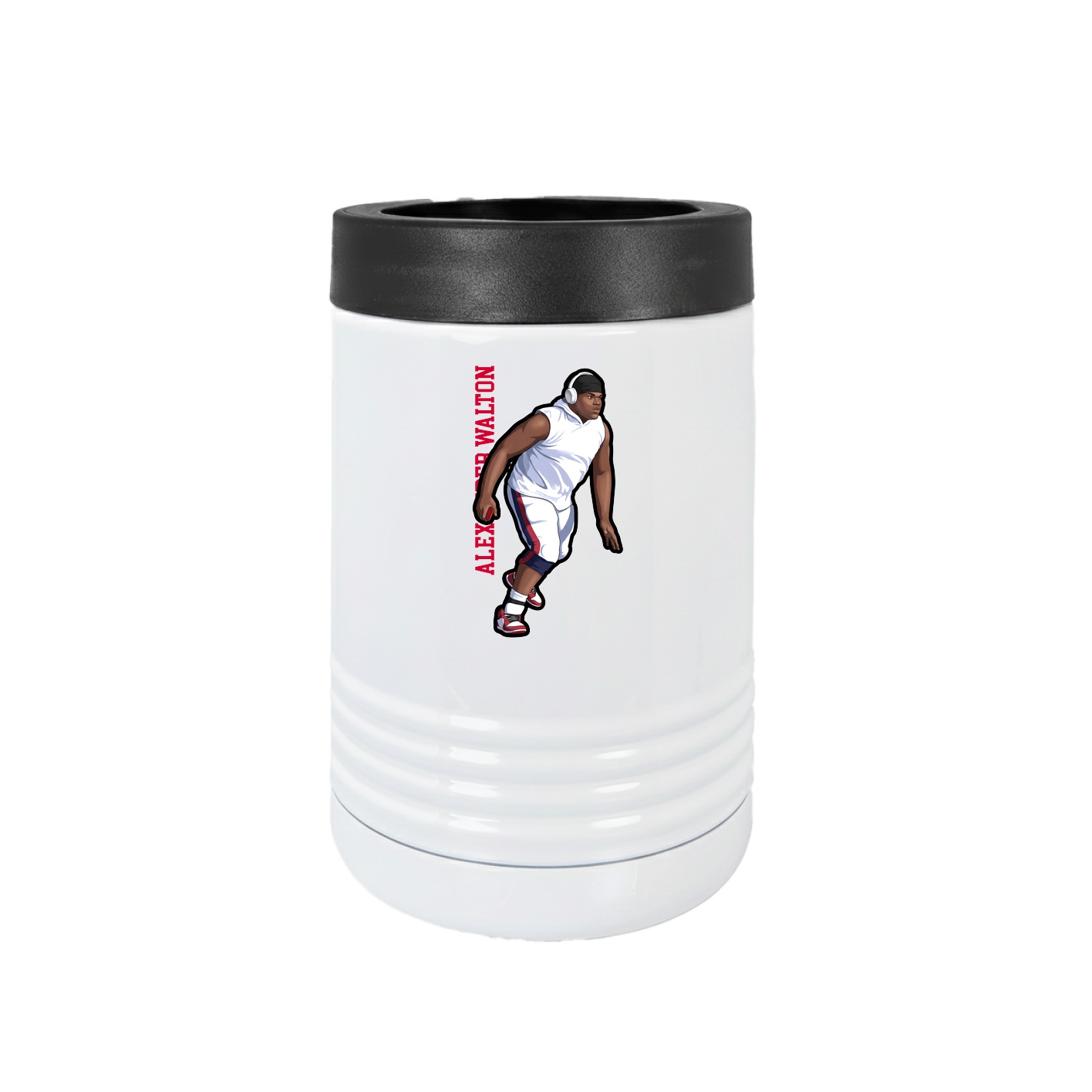 Beverage Holder — Name Vertical in White