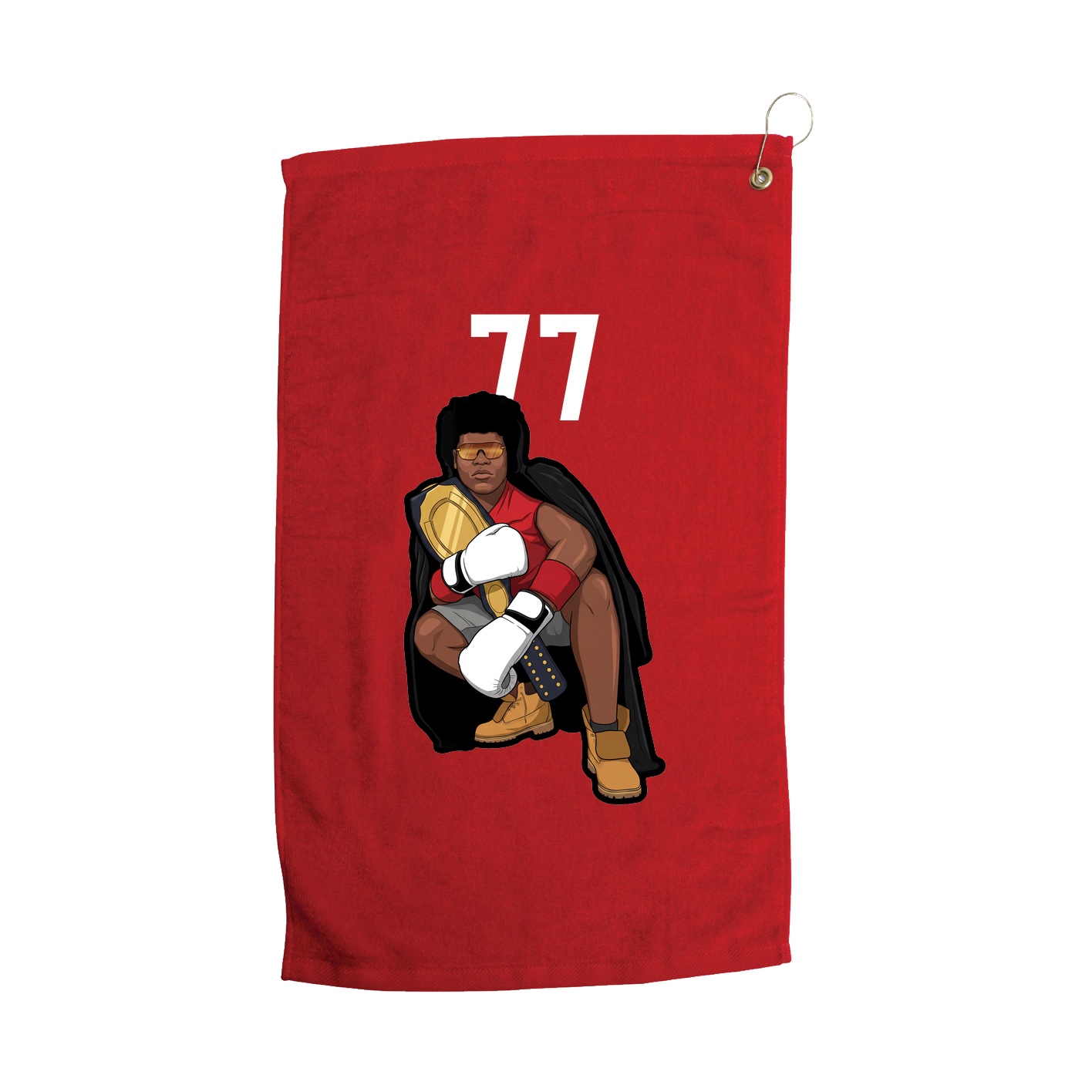 Golf Towel — Number Top in Red
