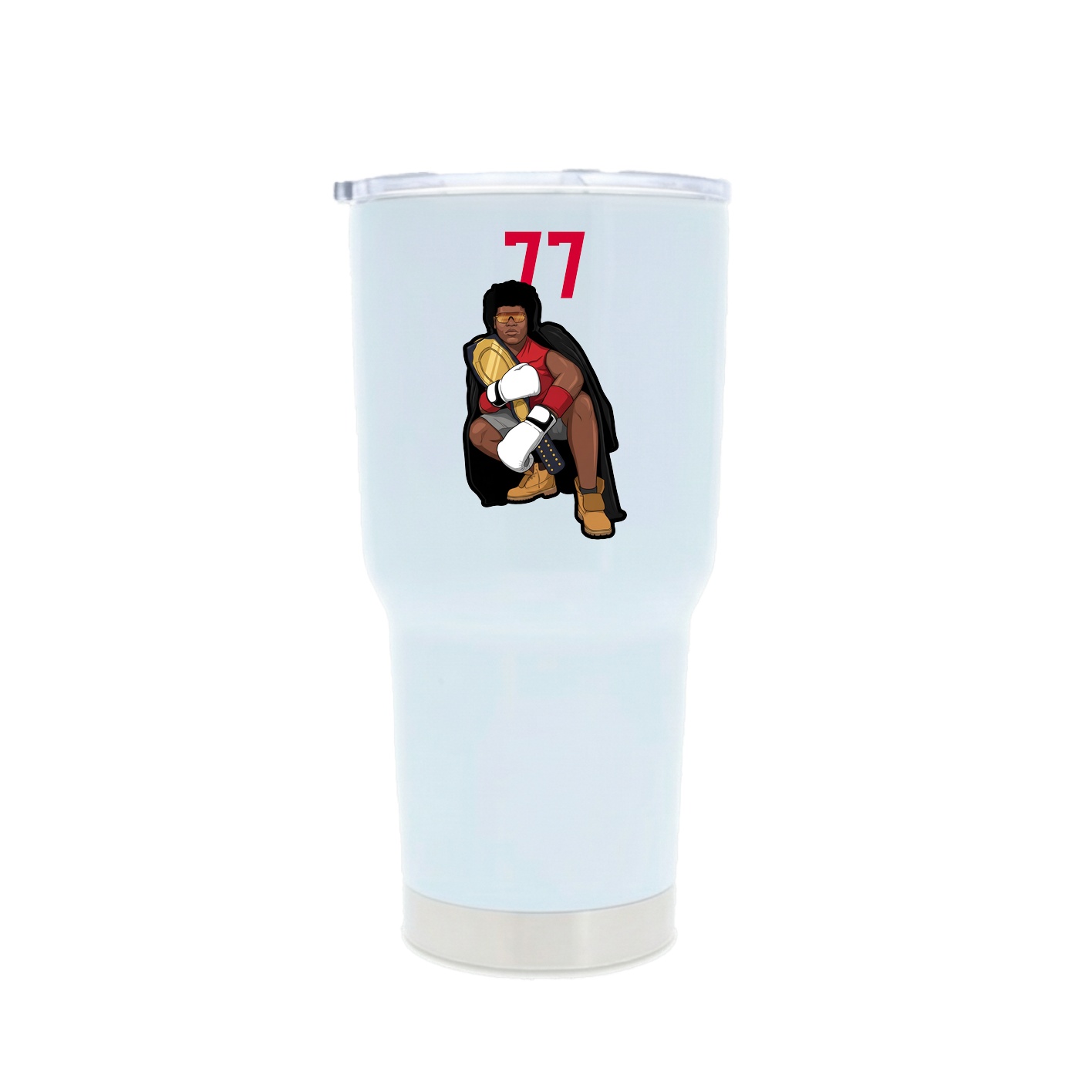 30oz Stainless Steel Tumbler — Number Top in White