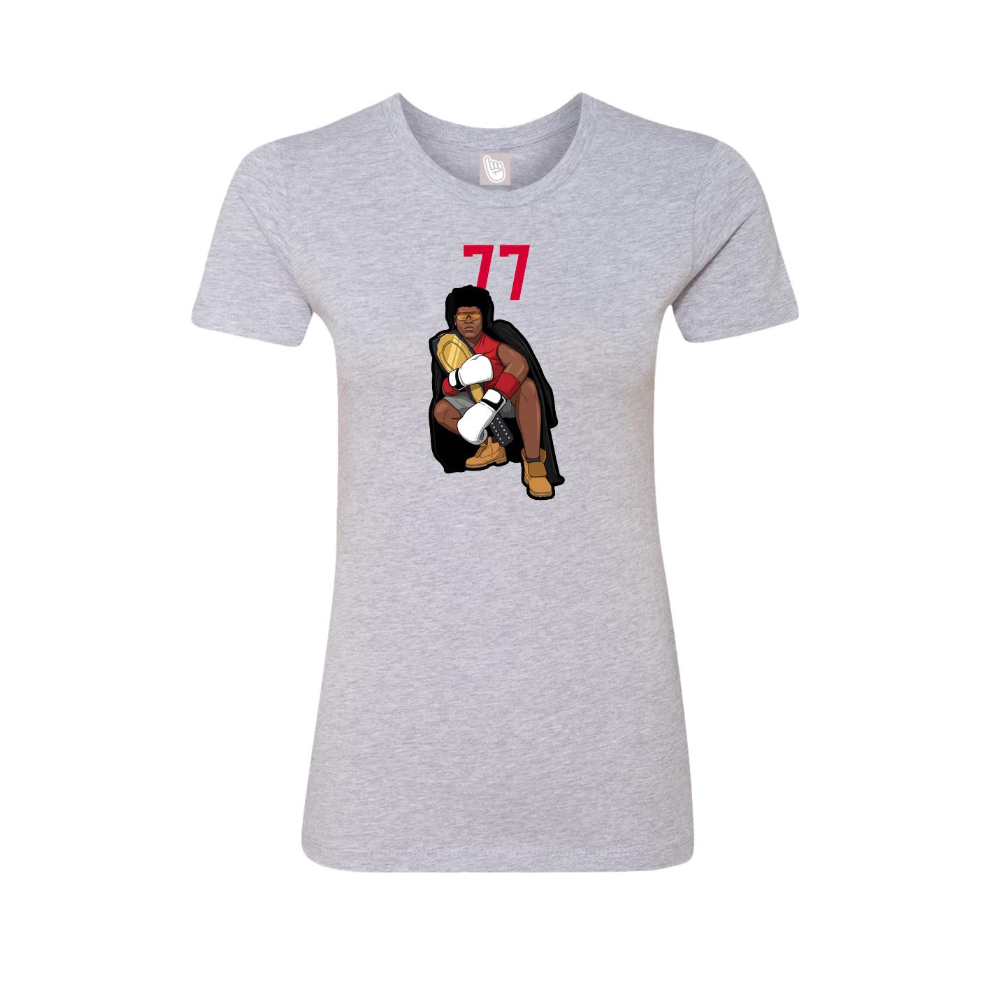 Fitted Women's Tee — Number Top in Grey