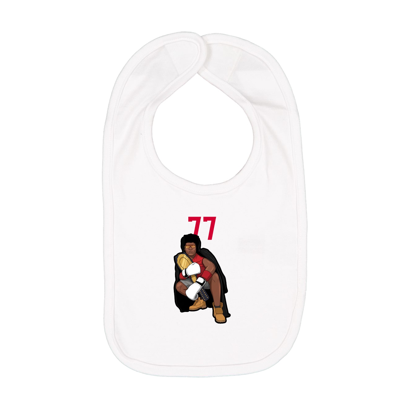 Infant Bib — Number Top in White