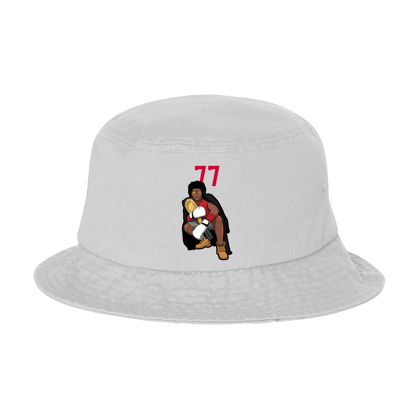 Bucket Cap — Number Top in White