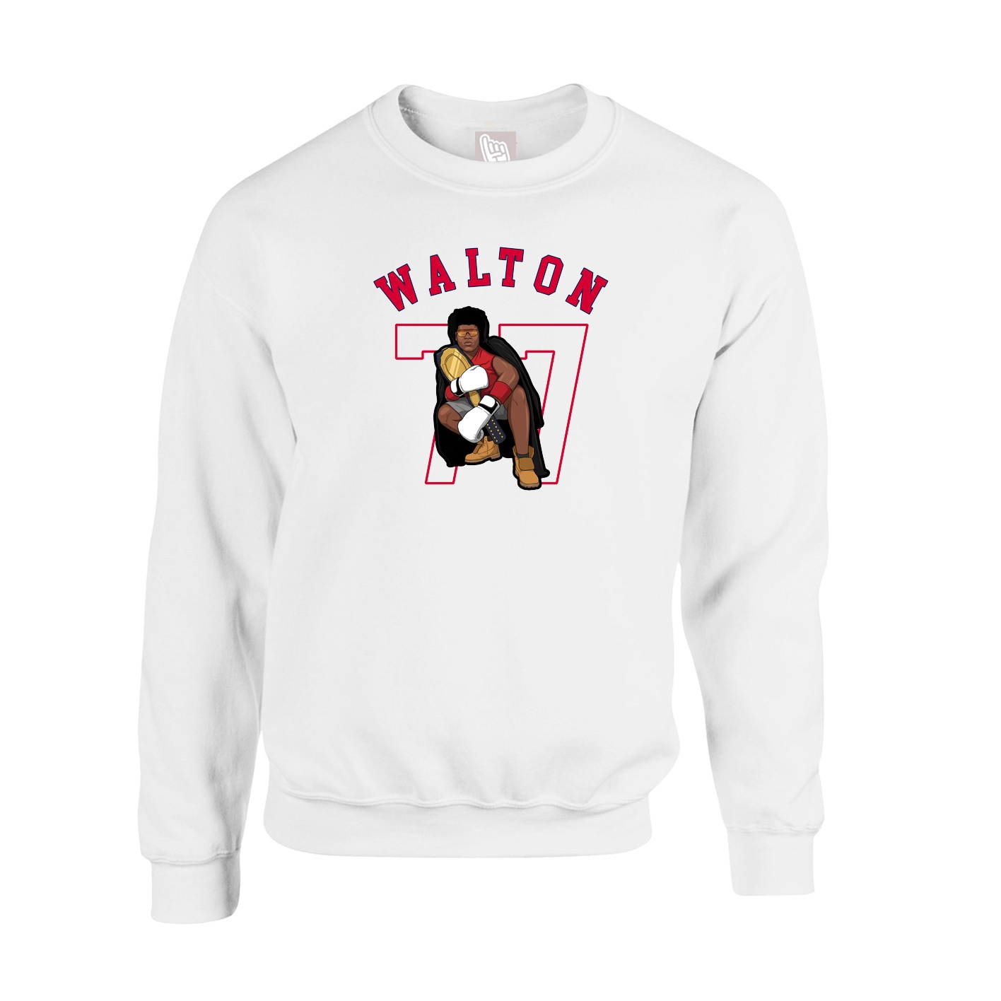 Fleece Crew — Shirsey Arch in White